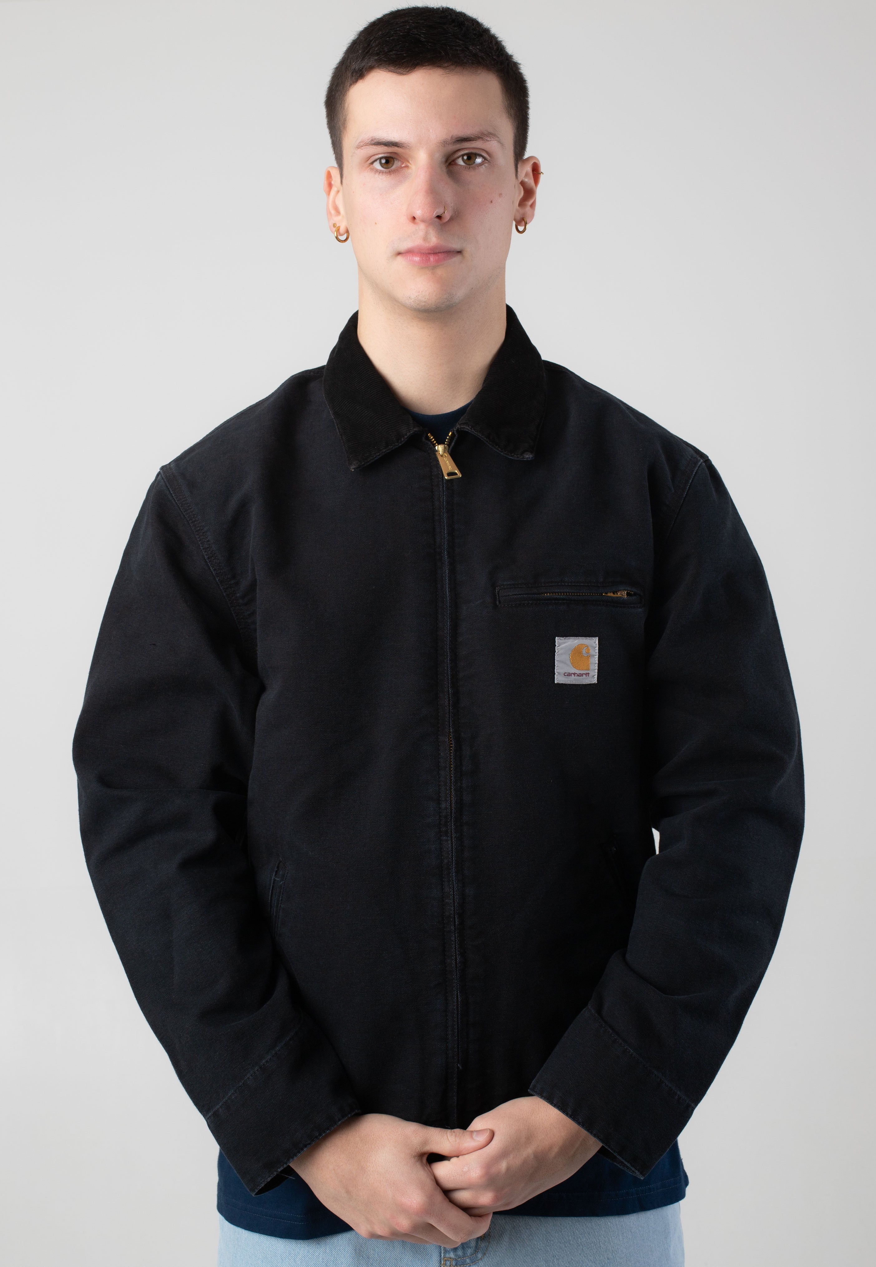 Carhartt WIP Detroit Stone Canvas Black/Black - Jacket | Impericon
