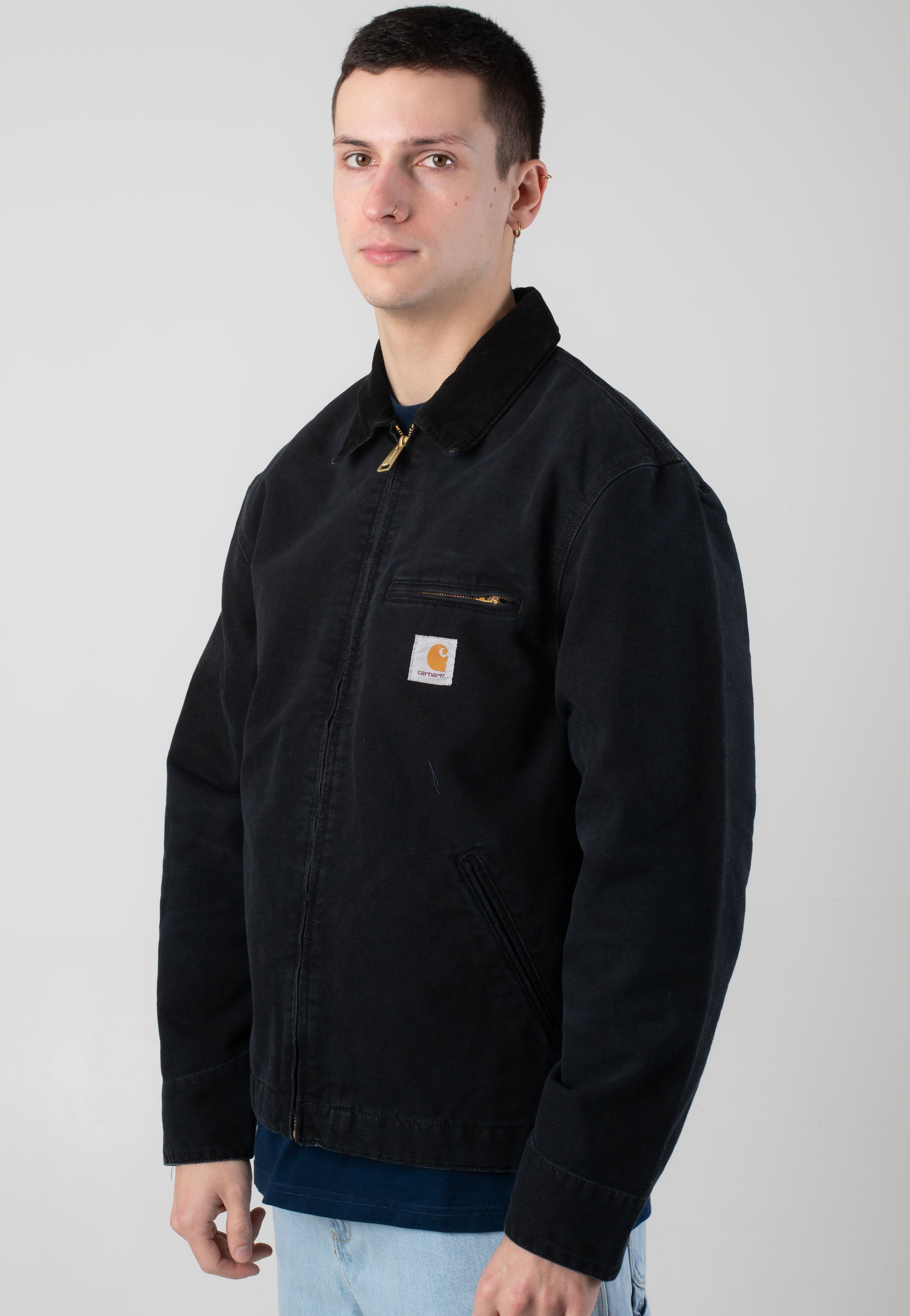 Carhartt WIP - Detroit Stone Canvas Black/Black - Jacket | Men-Image