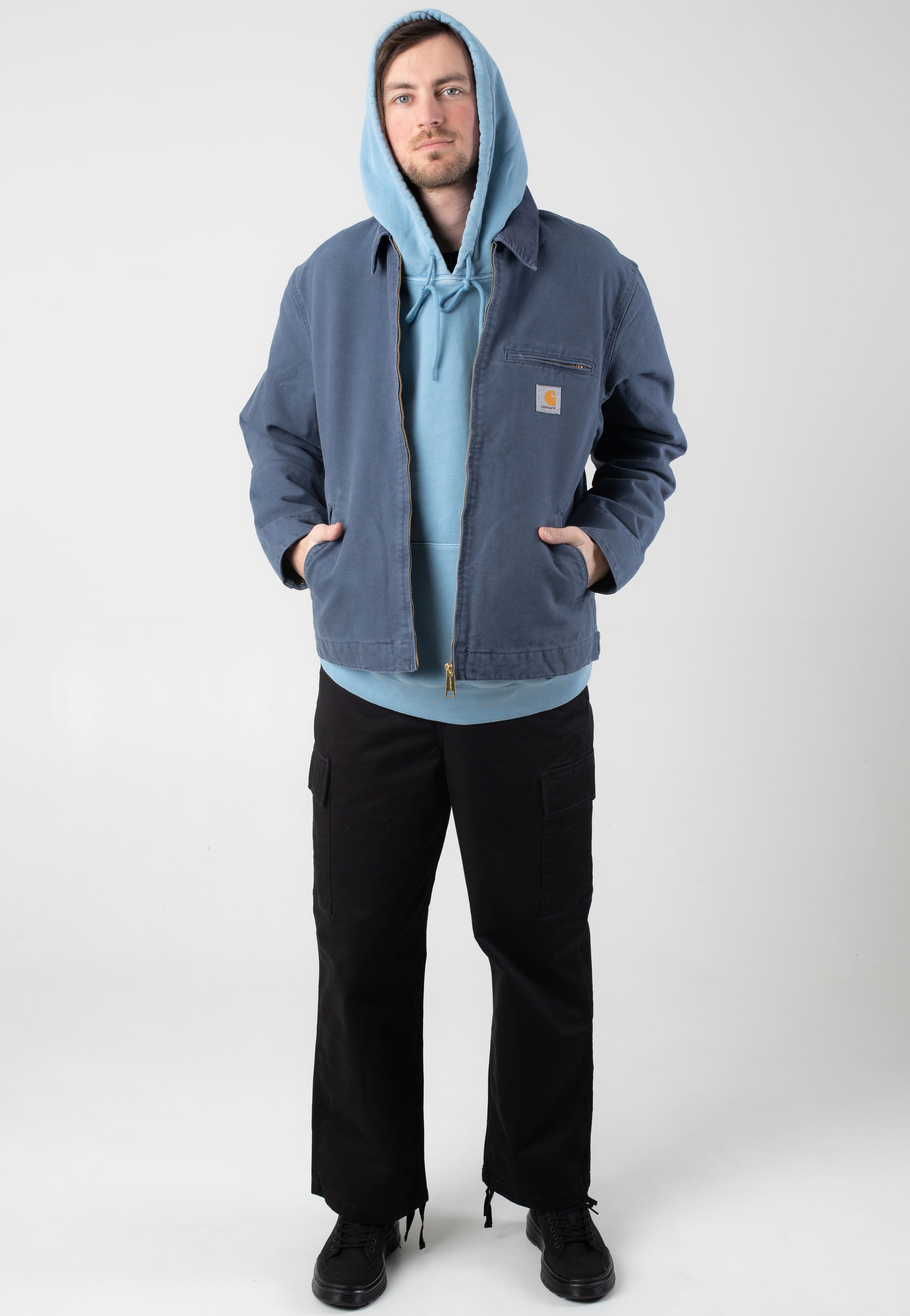 Carhartt WIP Detroit Stone Canvas Dusky Blue/Dusky Blue - Jacket