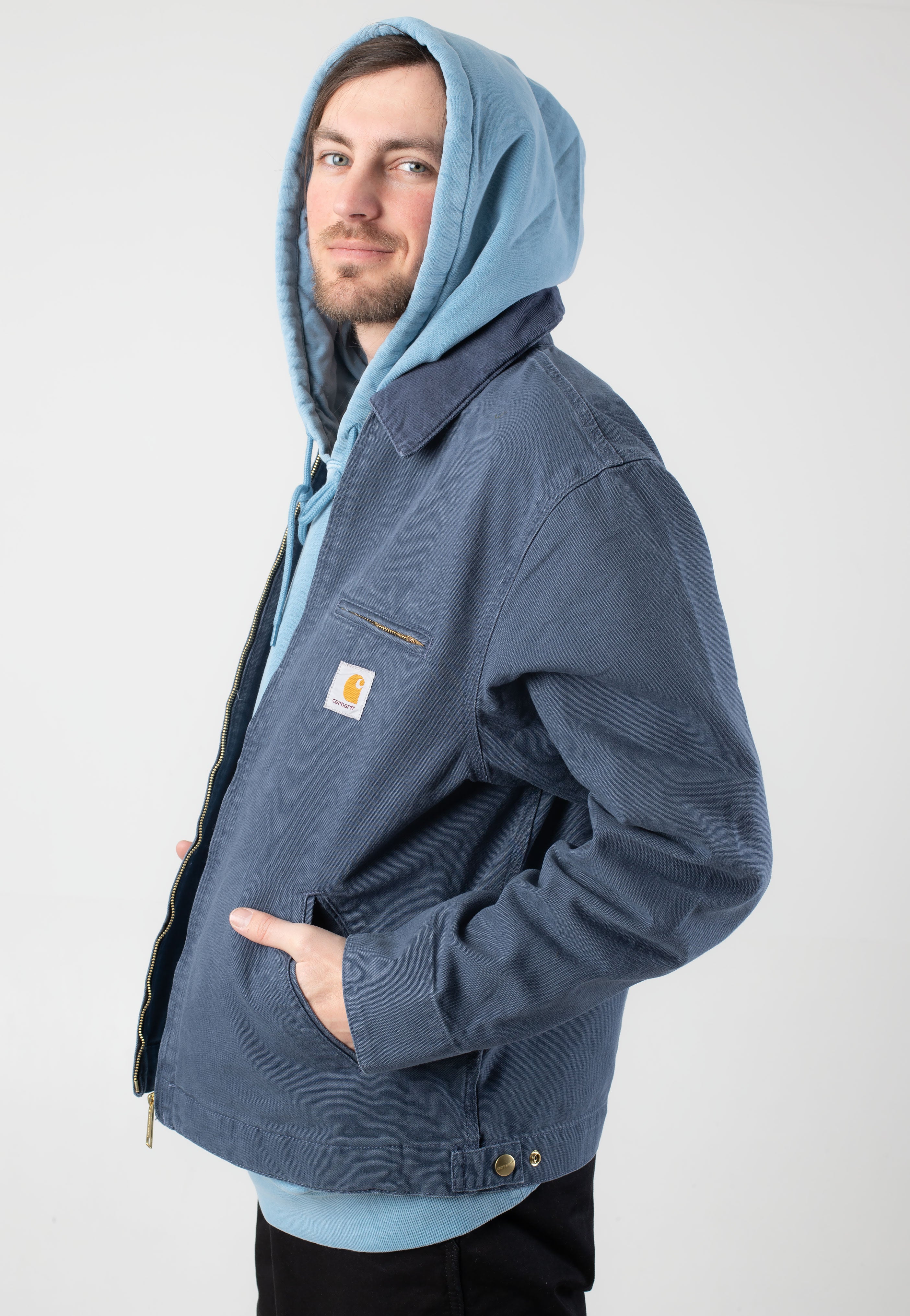 Carhartt WIP - Detroit Stone Canvas Dusky Blue/Dusky Blue - Jacket | Men-Image