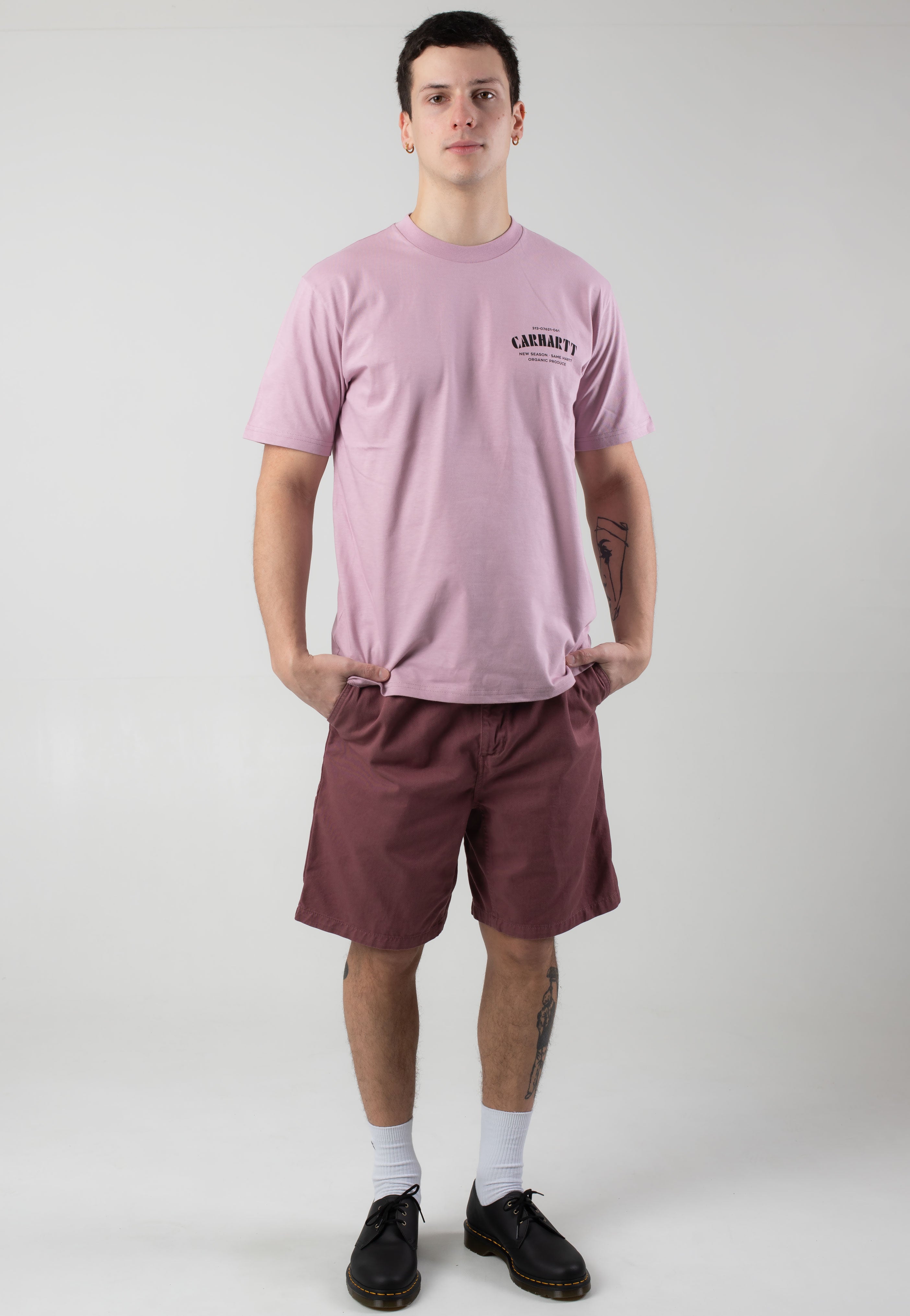 Carhartt WIP - Flint Garment Dyed Dusky Pink - Shorts | Men-Image