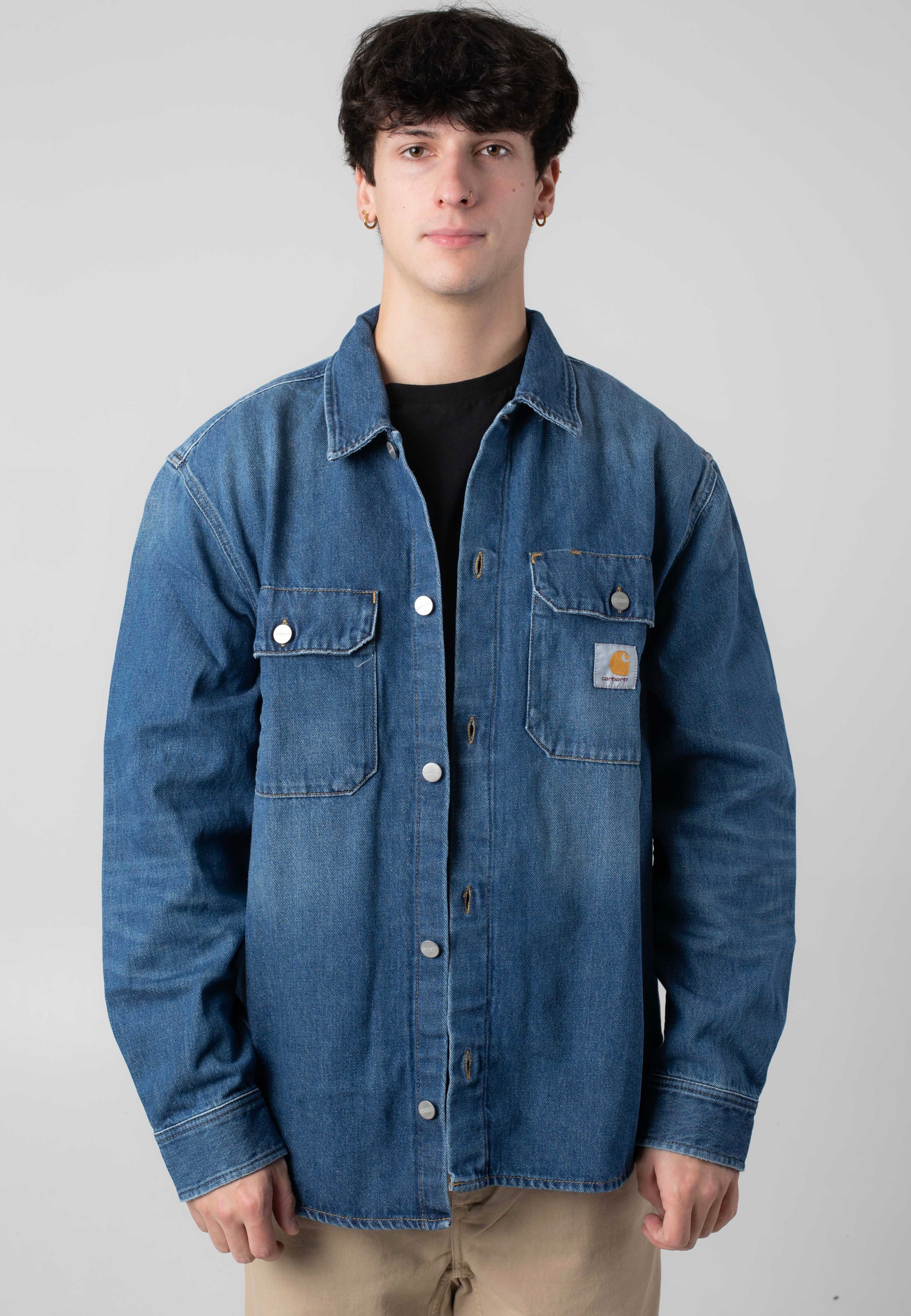 Carhartt WIP - Harvey Dark Used Wash Blue - Jacket | Men-Image