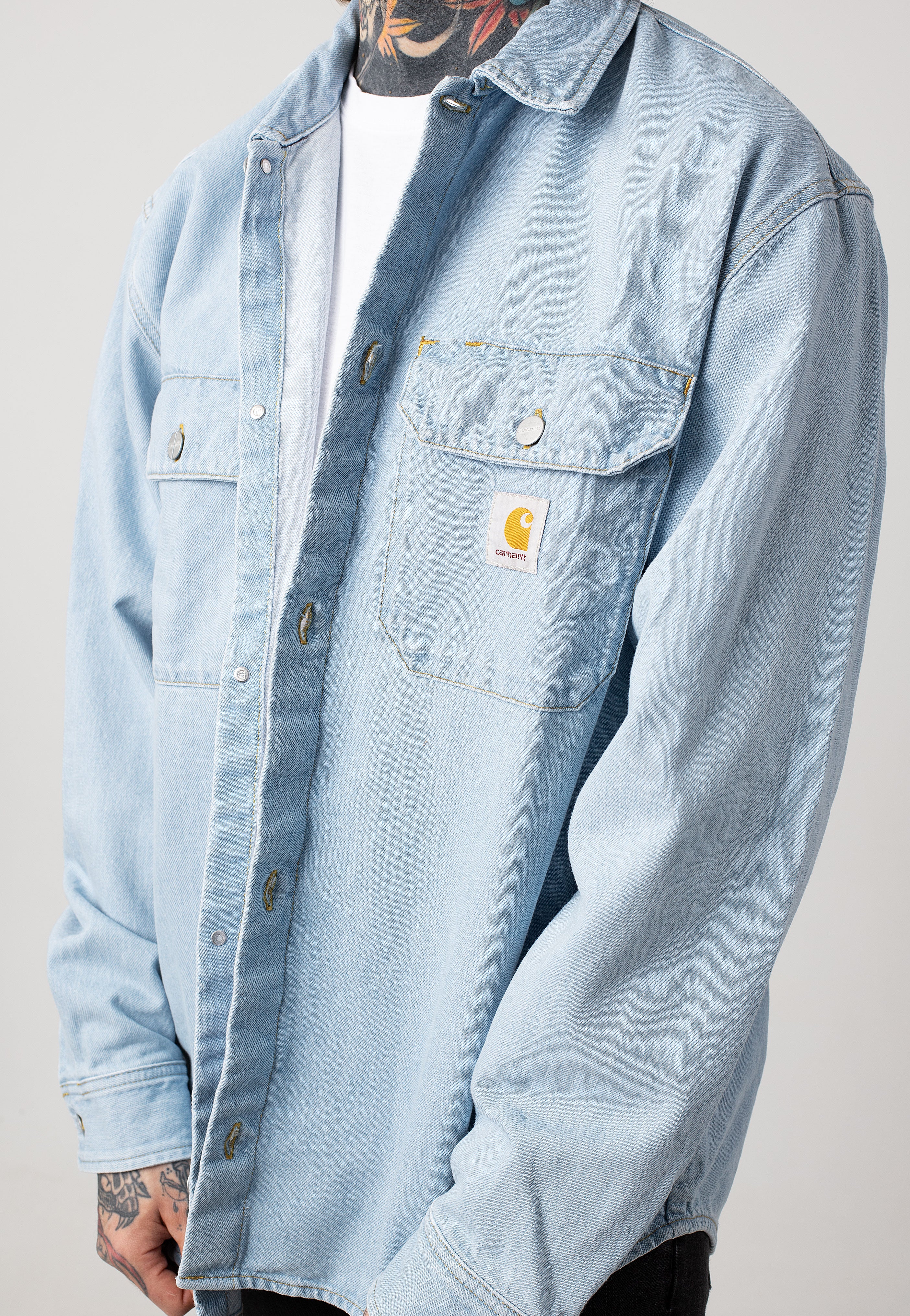 Carhartt WIP - Harvey Shirt Stone Bleached Blue - Jacket | Men-Image