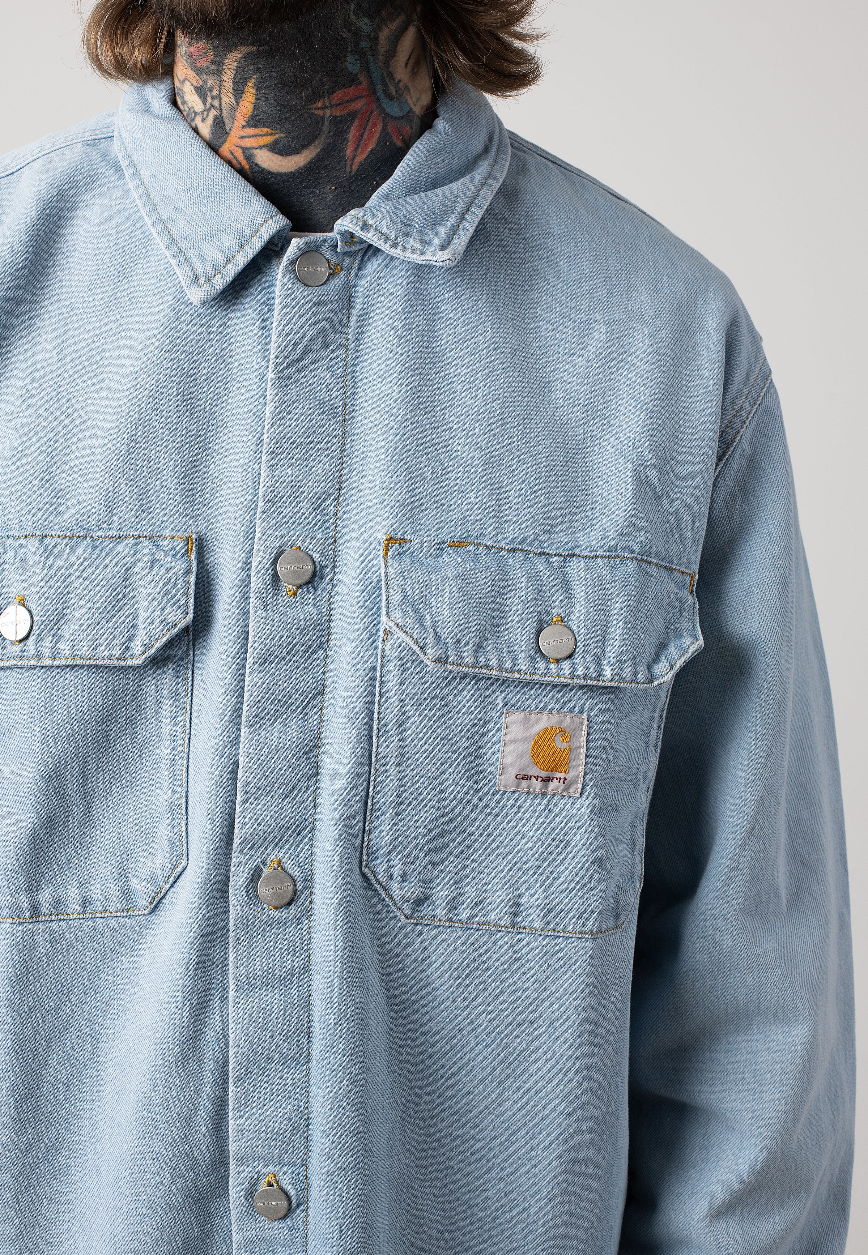 Carhartt WIP - Harvey Shirt Stone Bleached Blue - Jacket | Men-Image