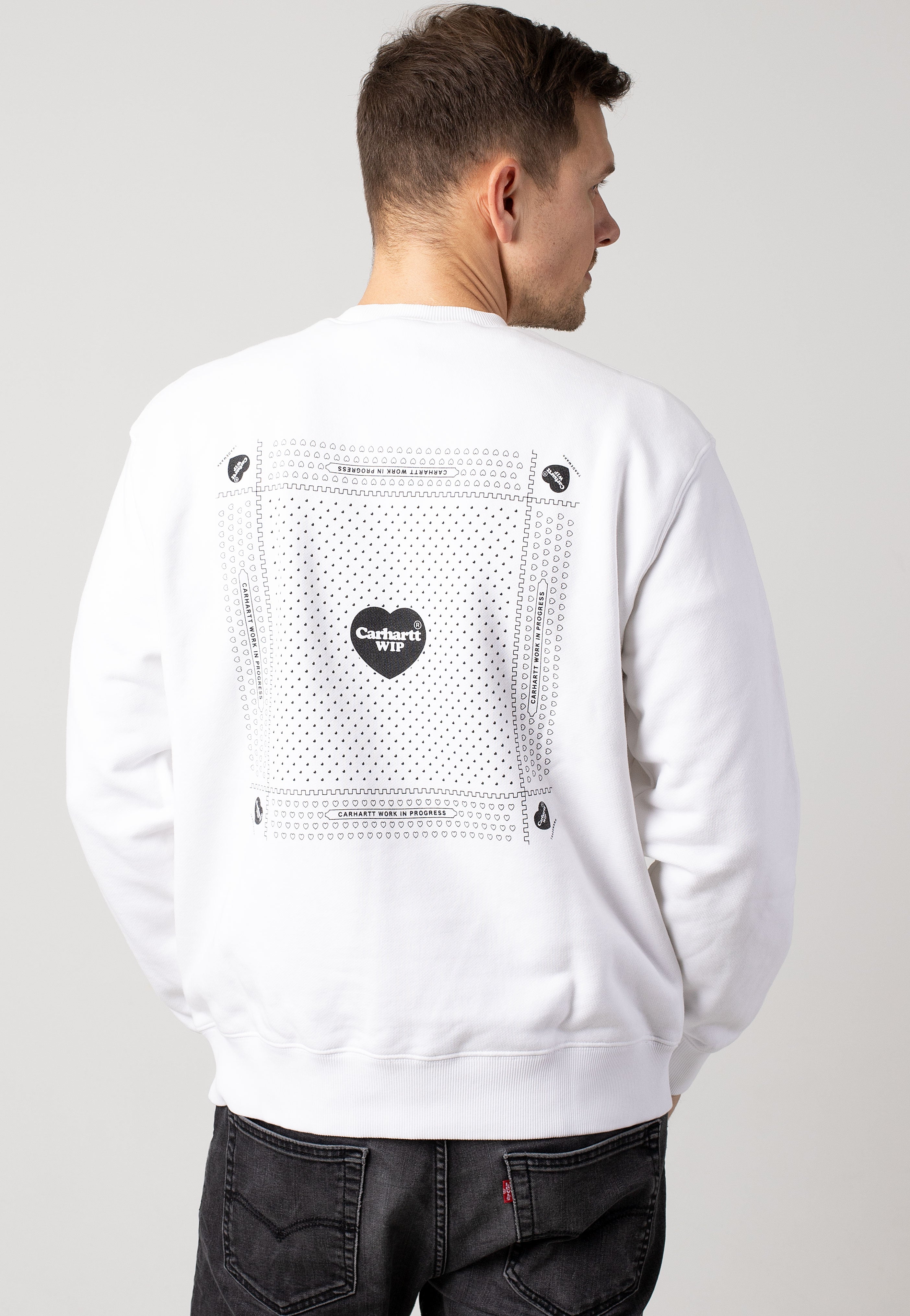 Carhartt WIP - Heart Bandana Stone Washed White/Black - Sweater | Men-Image
