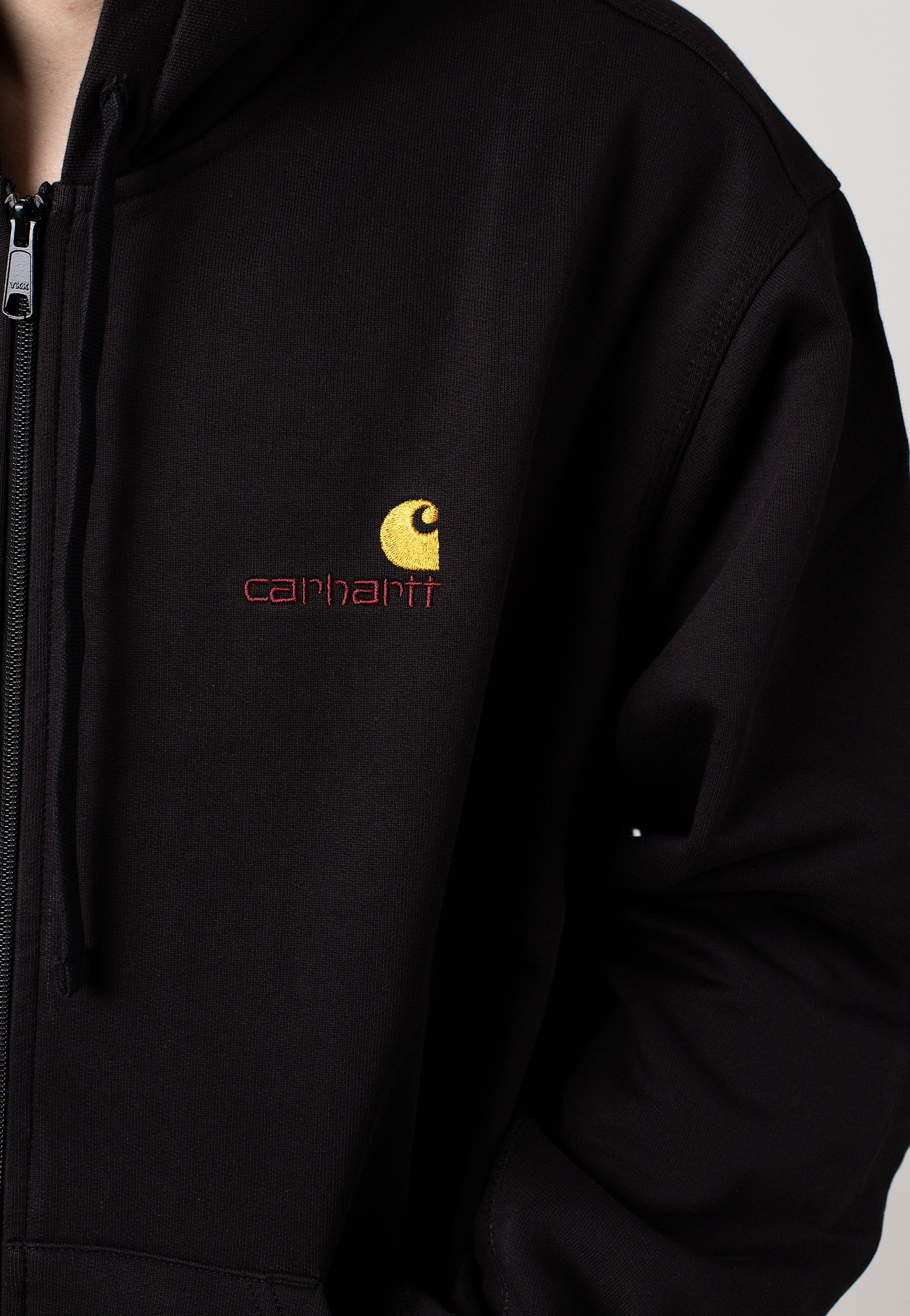 Carhartt WIP - Hooded American Script Black - Zipper | Men-Image