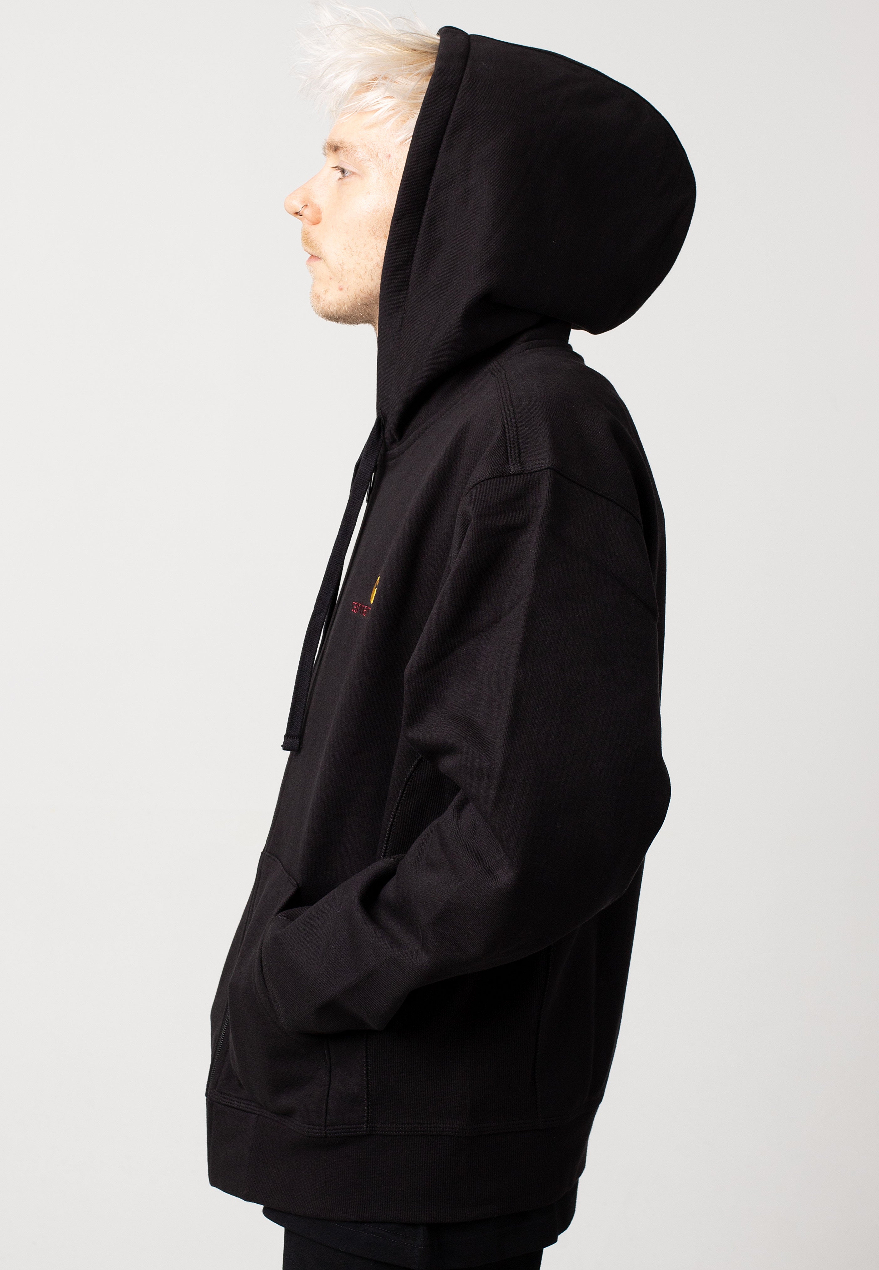 Carhartt WIP - Hooded American Script Black - Zipper | Men-Image