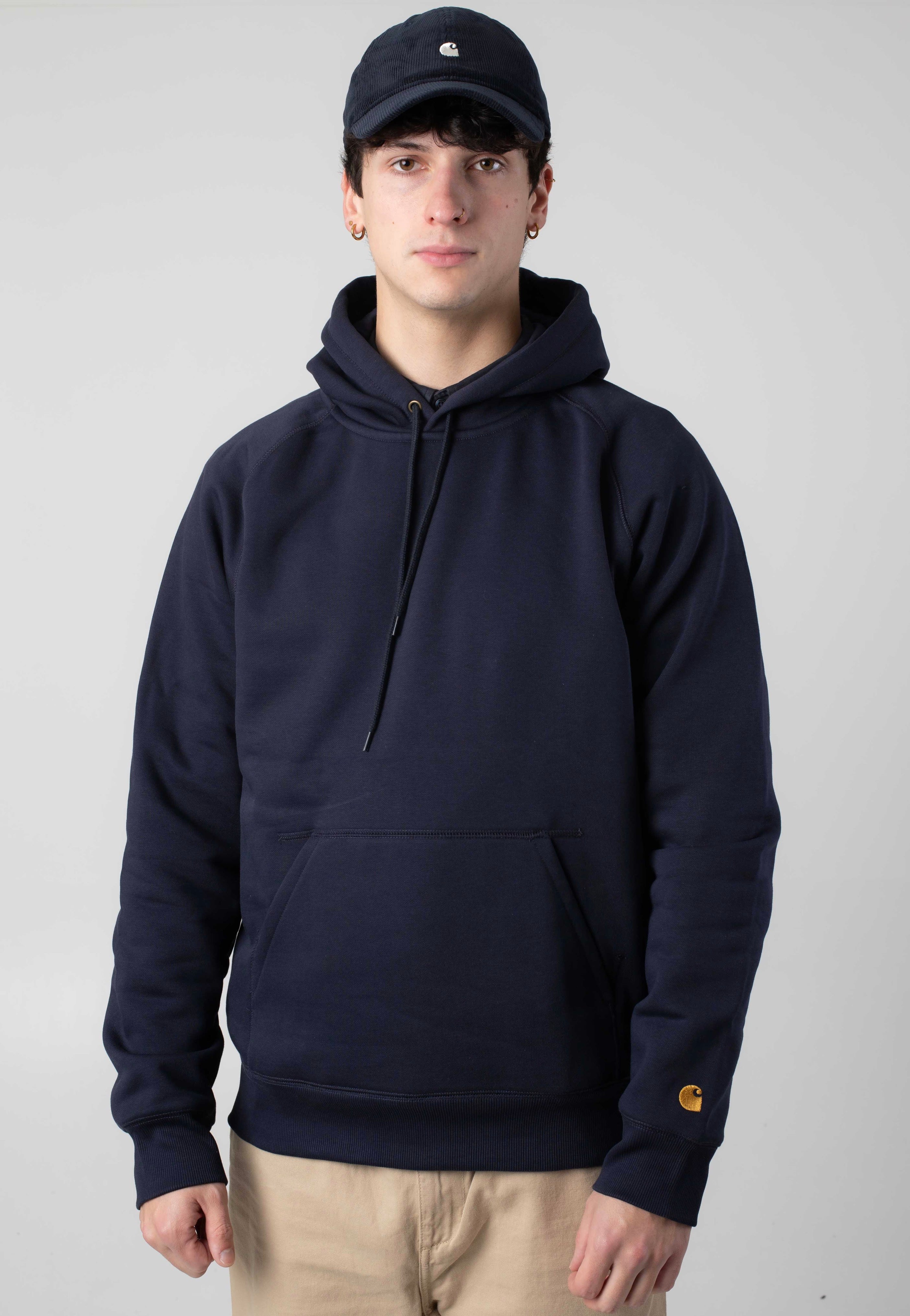 Carhartt WIP - Hooded Chase Dark Navy/Gold - Hoodie | Men-Image