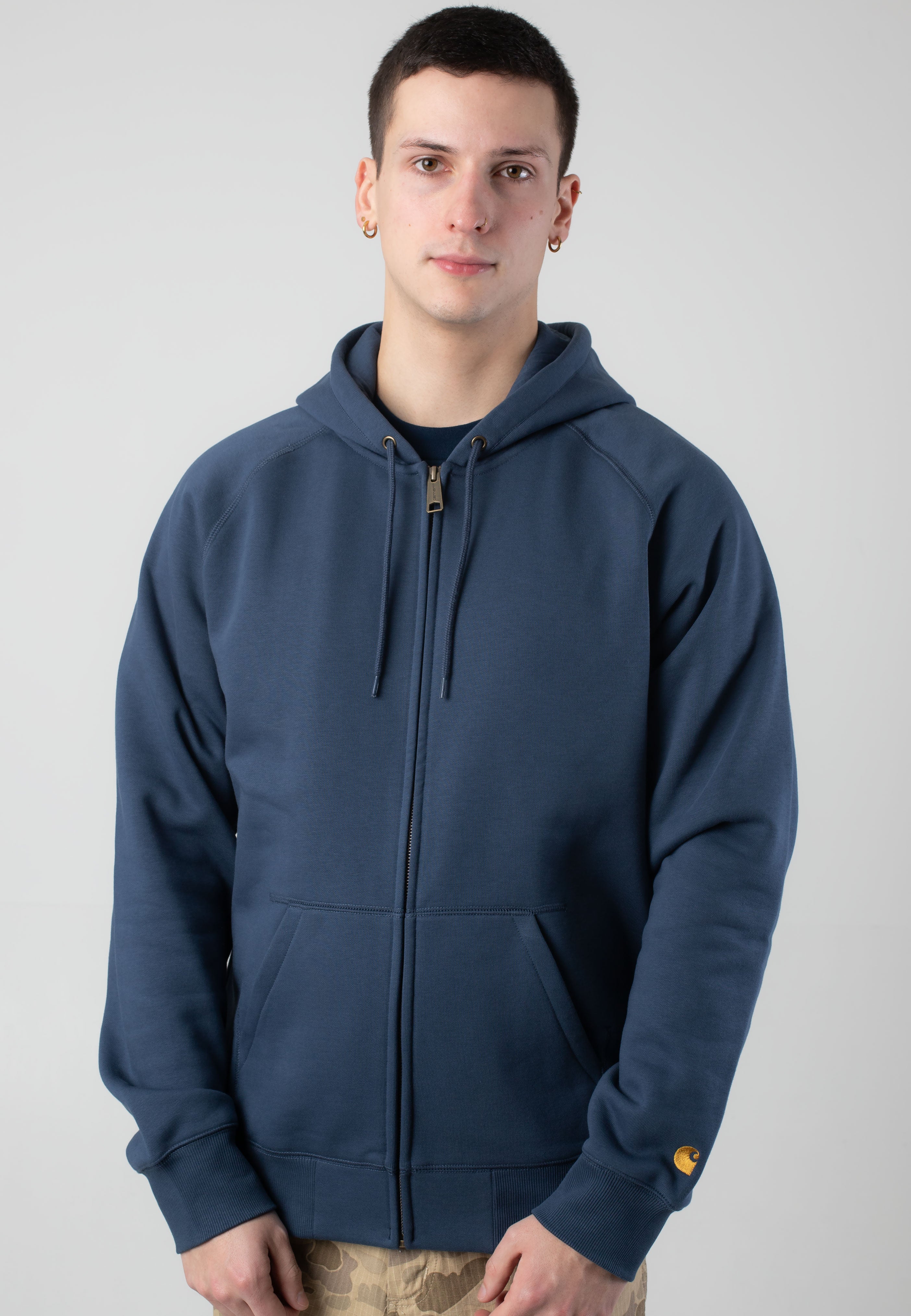 Carhartt WIP - Hooded Chase Dusky Blue/Gold - Zipper | Men-Image