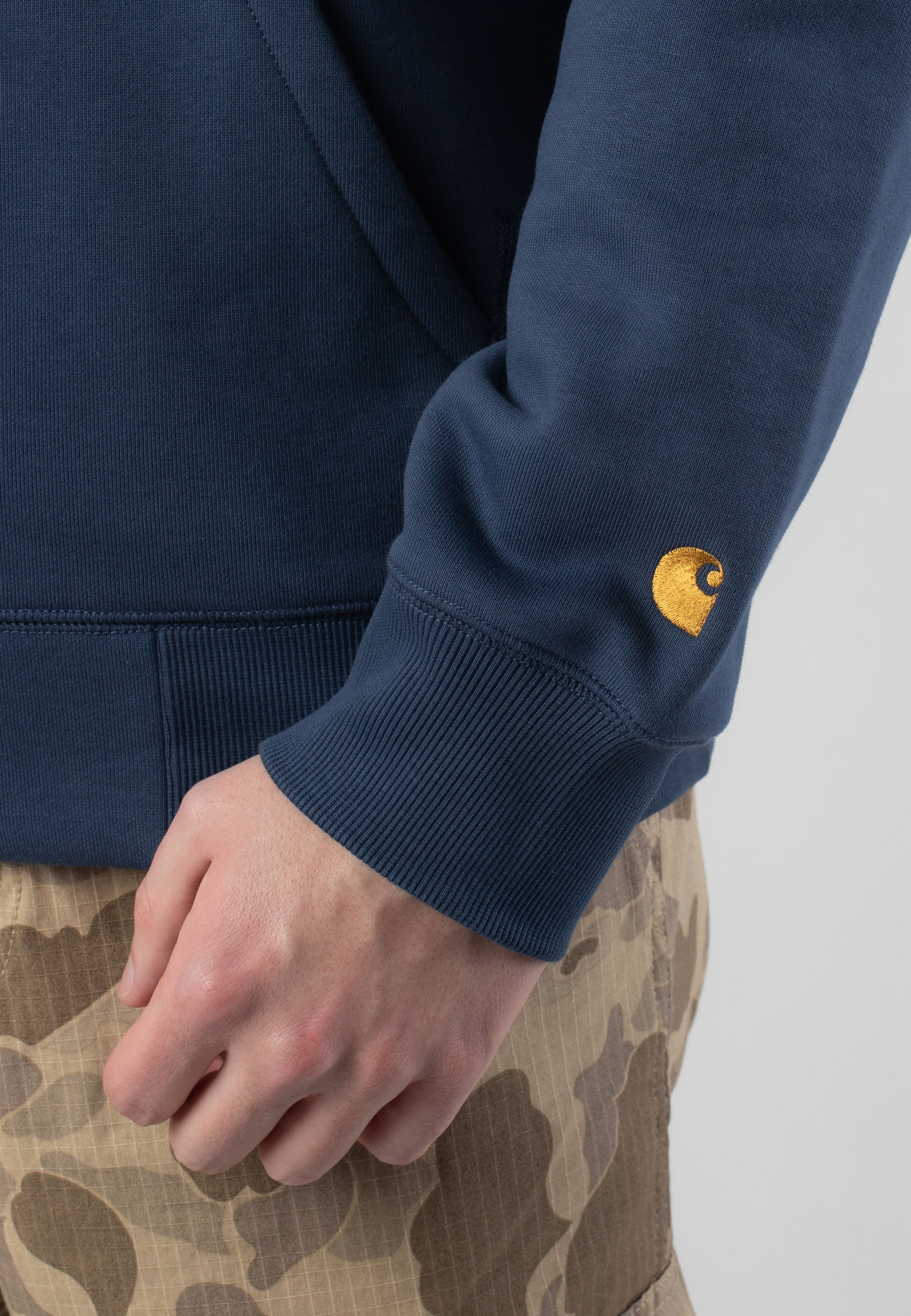Carhartt WIP - Hooded Chase Dusky Blue/Gold - Zipper | Men-Image