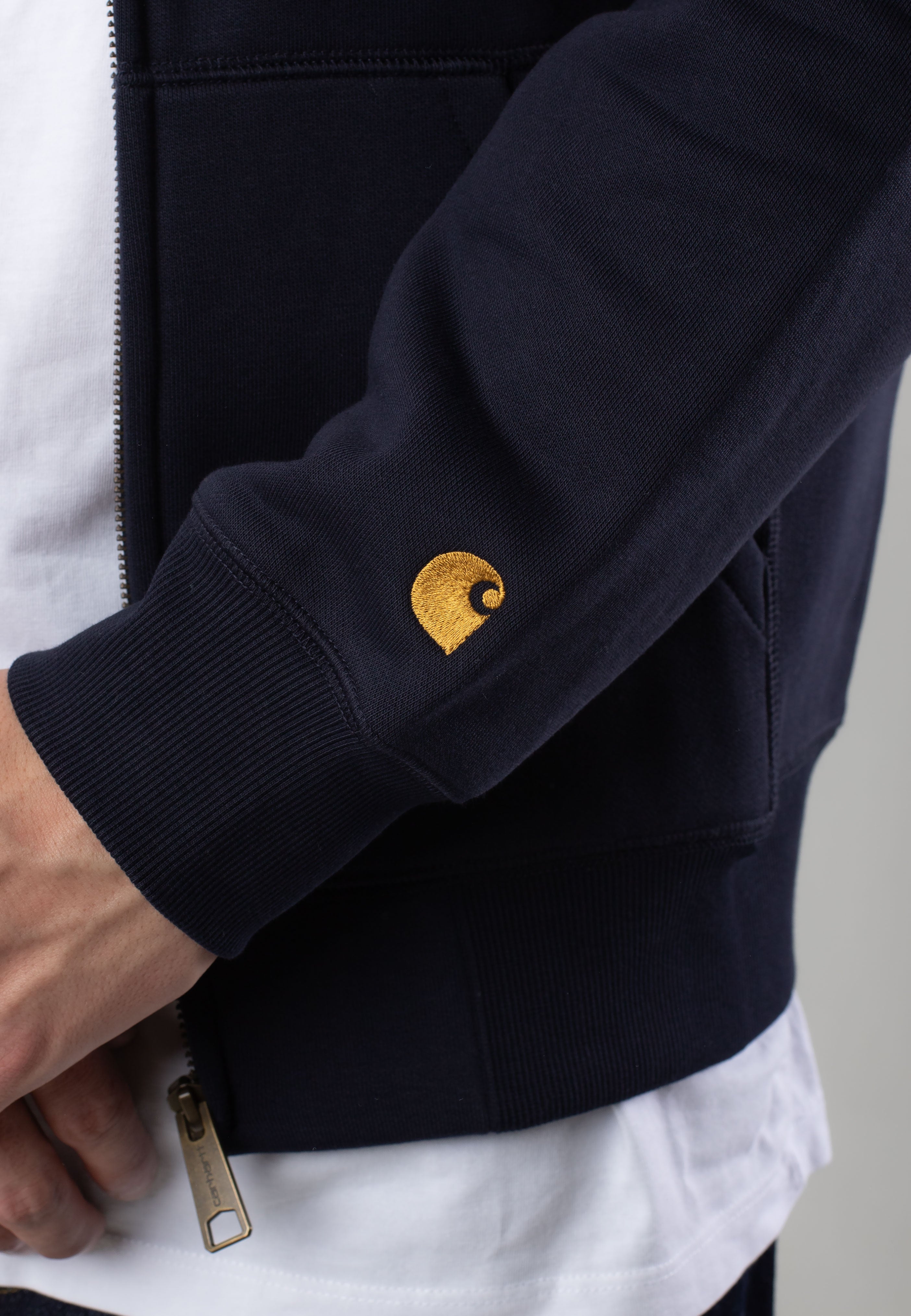 Carhartt WIP - Hooded Chase Jacket Dark Navy/Gold - Hoodie | Men-Image