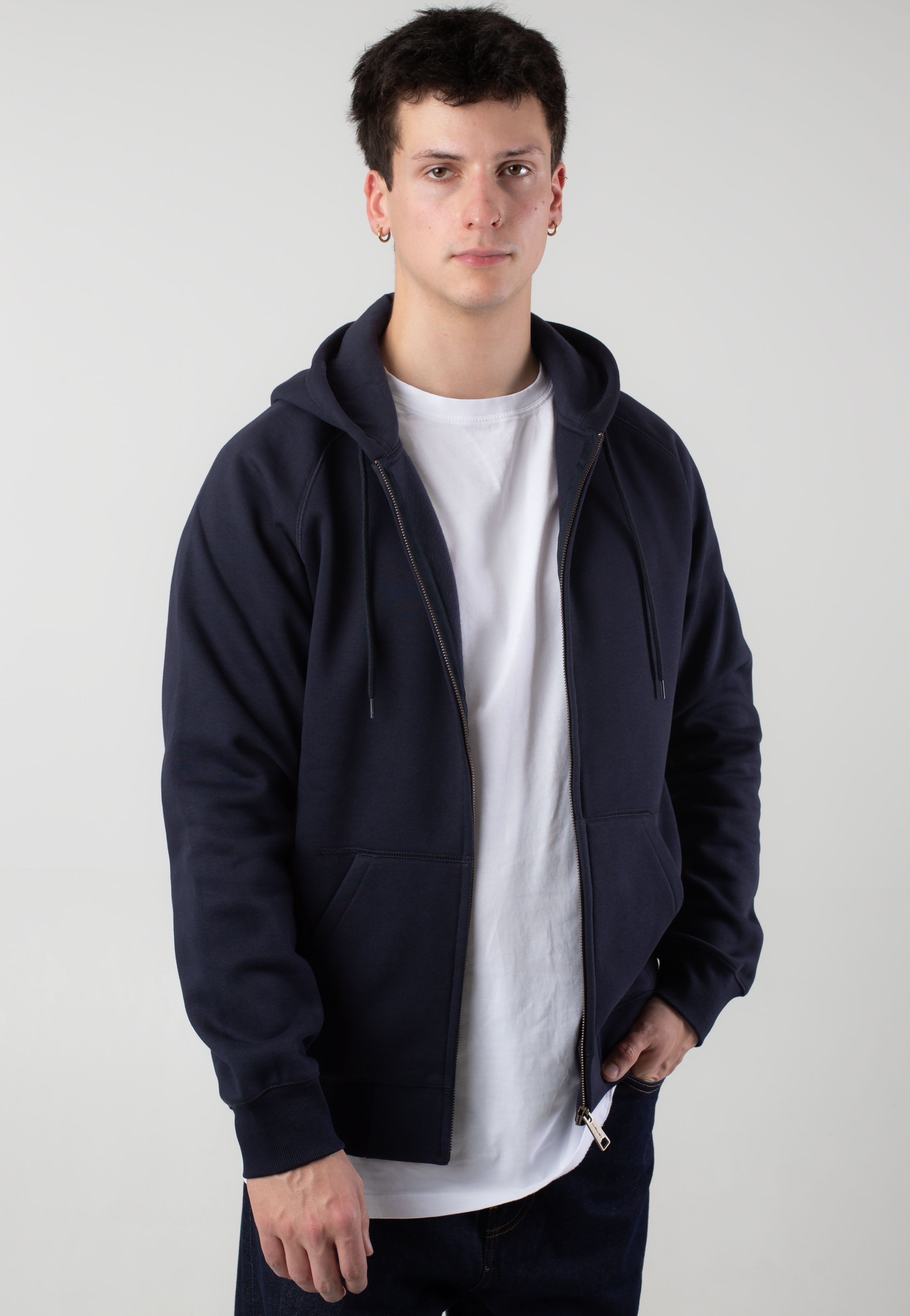 Carhartt WIP - Hooded Chase Jacket Dark Navy/Gold - Hoodie | Men-Image