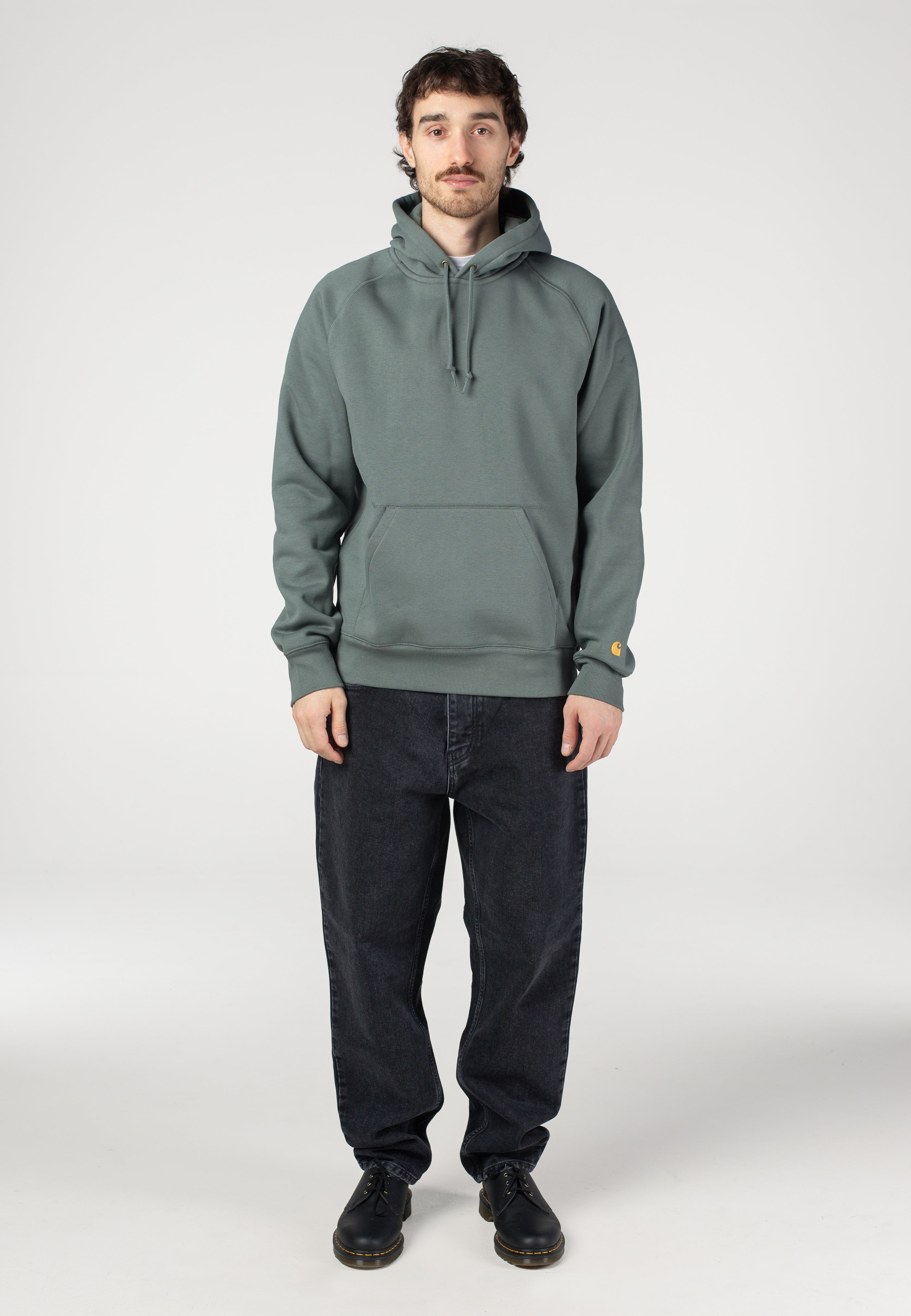 Carhartt WIP - Hooded Chase Velvet Green/Gold - Hoodie | Men-Image