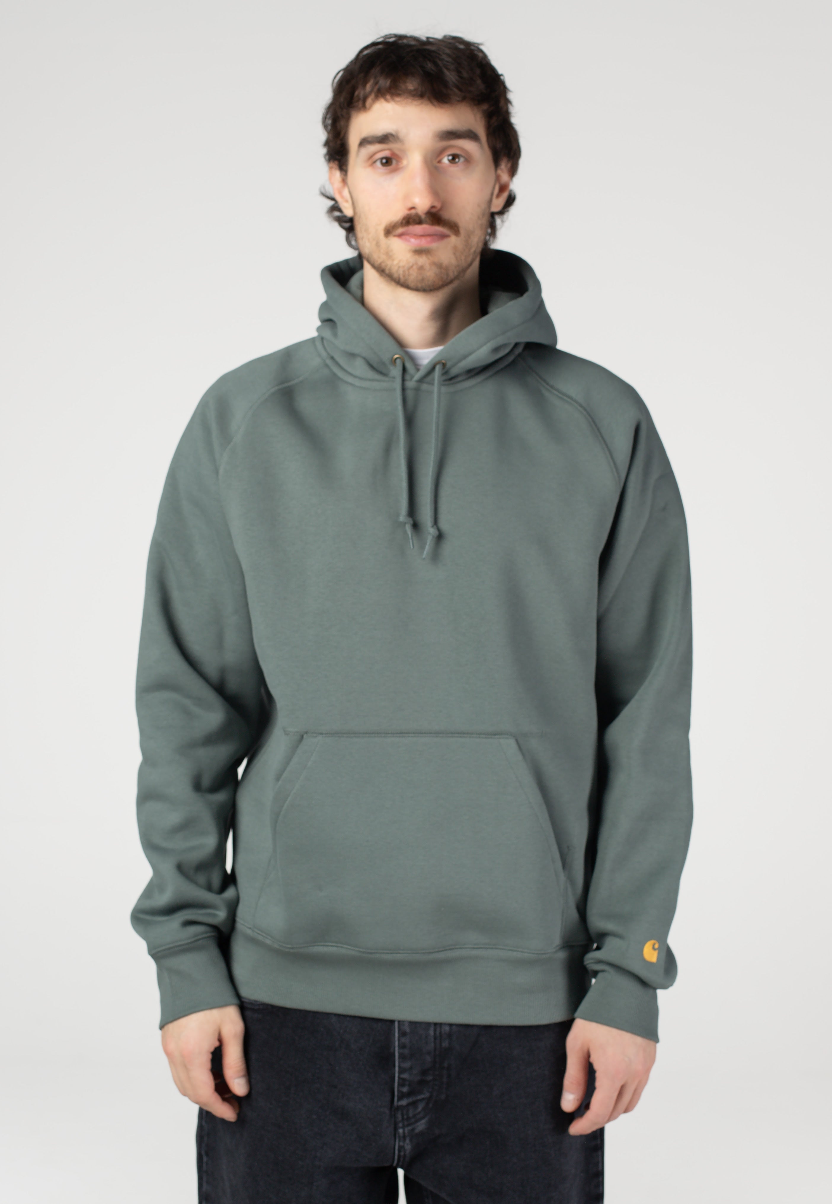 Carhartt WIP - Hooded Chase Velvet Green/Gold - Hoodie | Men-Image