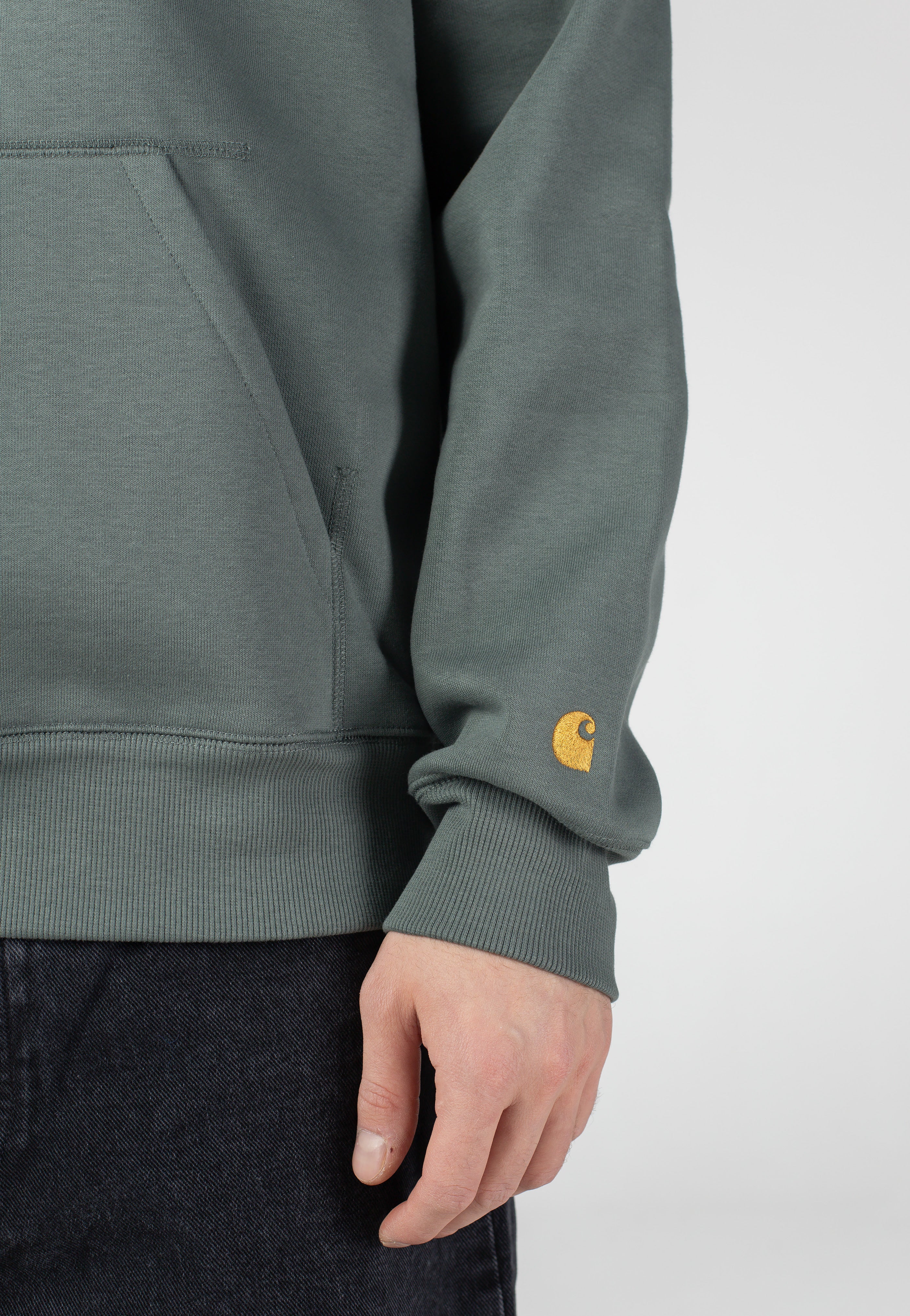 Carhartt WIP - Hooded Chase Velvet Green/Gold - Hoodie | Men-Image