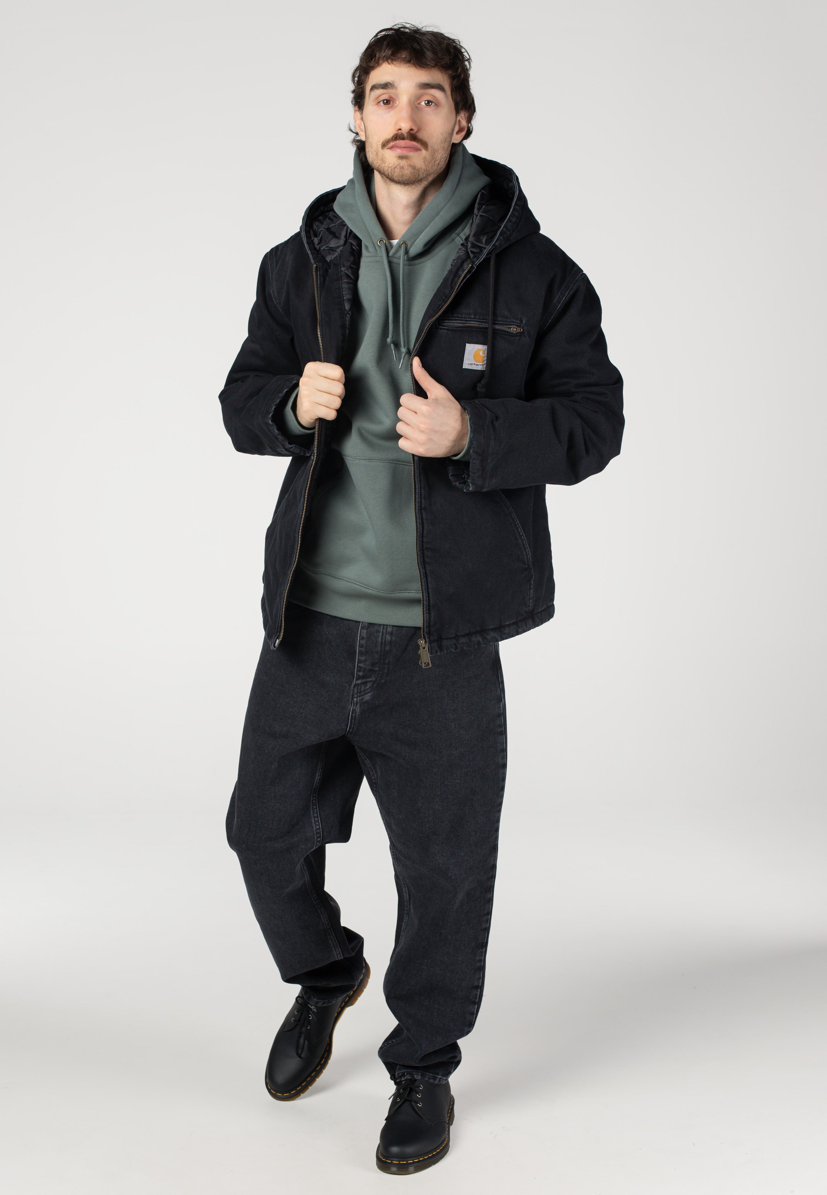 Carhartt WIP - Hooded Chase Velvet Green/Gold - Hoodie | Men-Image