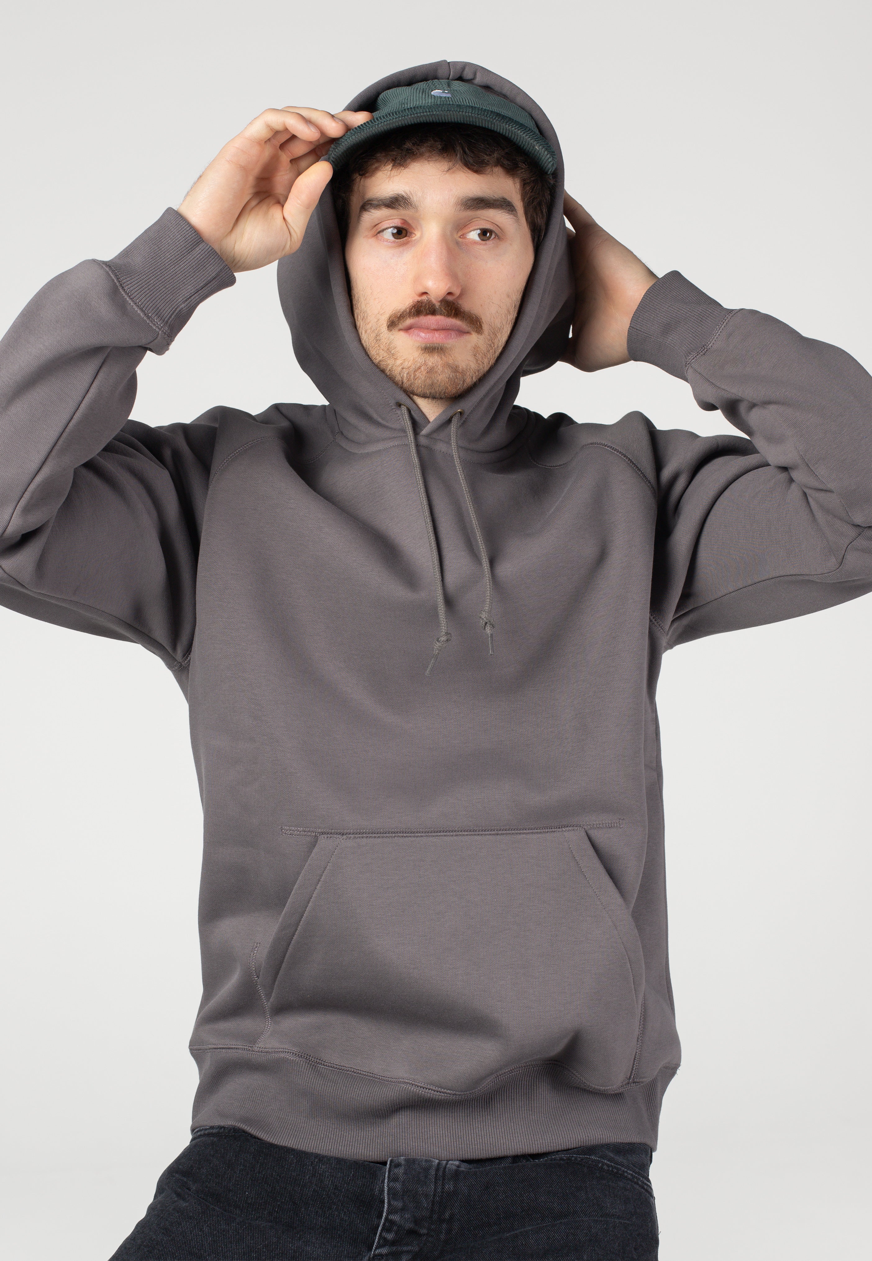 Carhartt WIP - Hooded Chase Porphyry/Gold - Hoodie | Men-Image