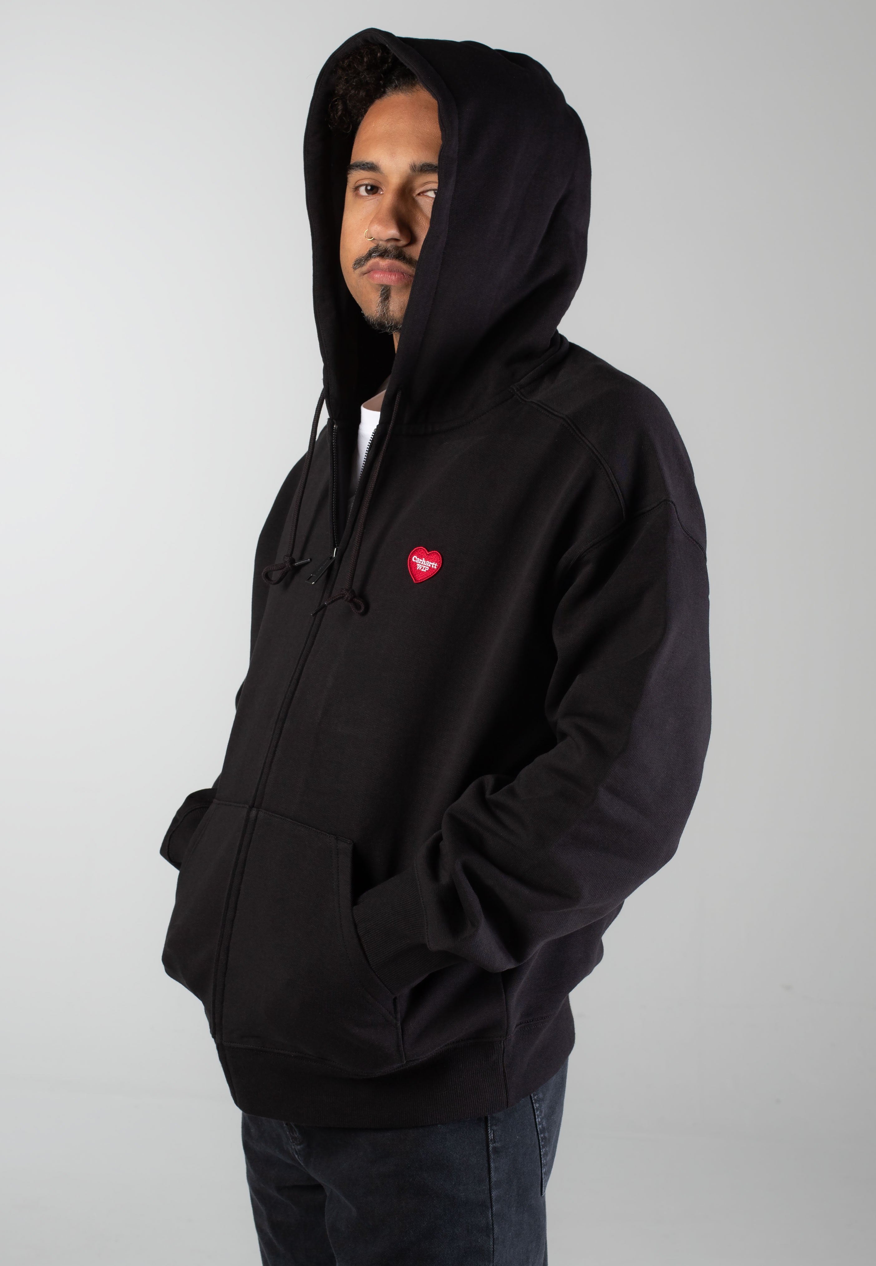 Carhartt WIP - Hooded Heart II Hartt Sweat Black - Jacket | Men-Image