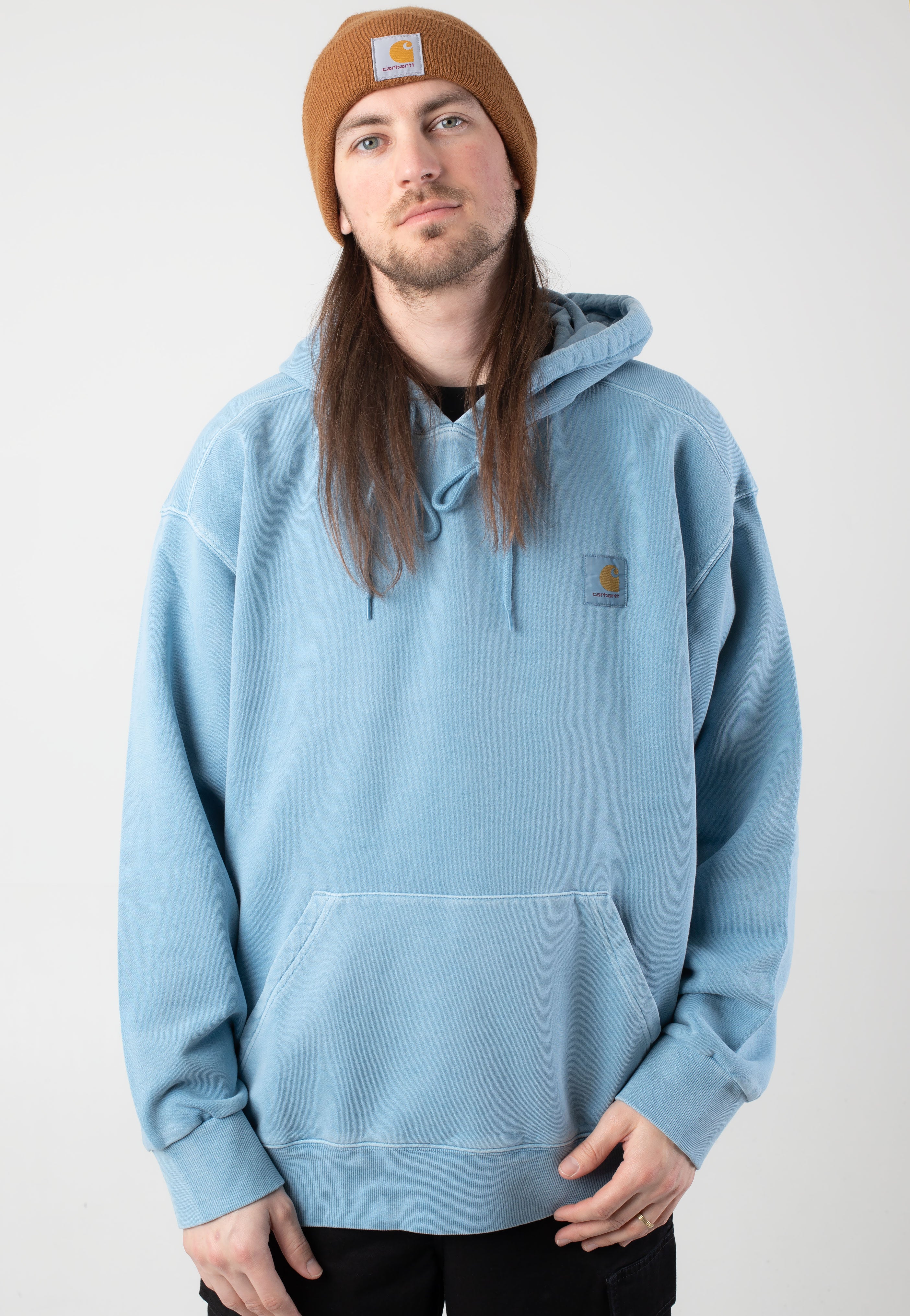 Carhartt WIP - Hooded Nelson Garment Dyed Clay Blue - Hoodie | Men-Image