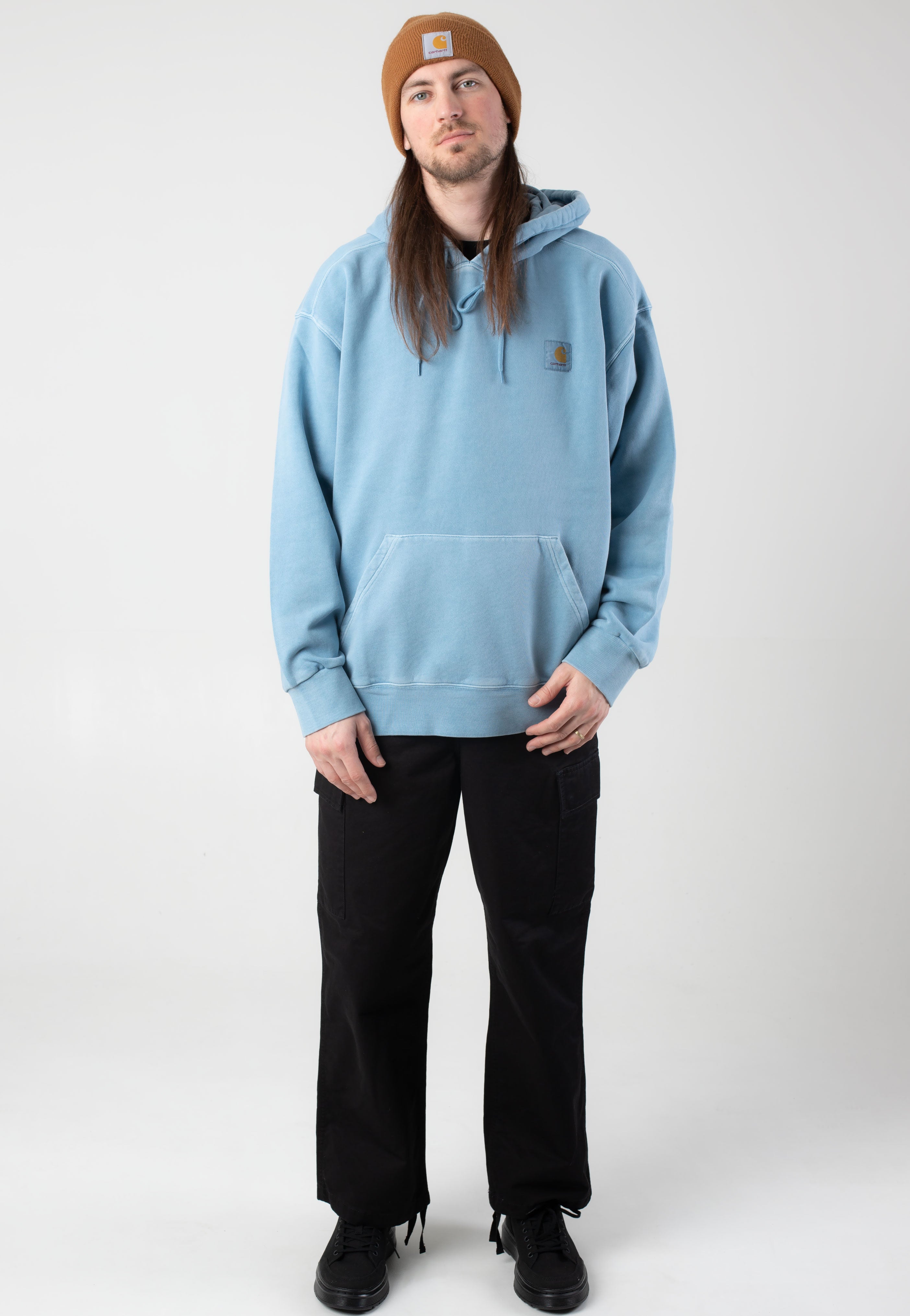 Carhartt WIP - Hooded Nelson Garment Dyed Clay Blue - Hoodie | Men-Image