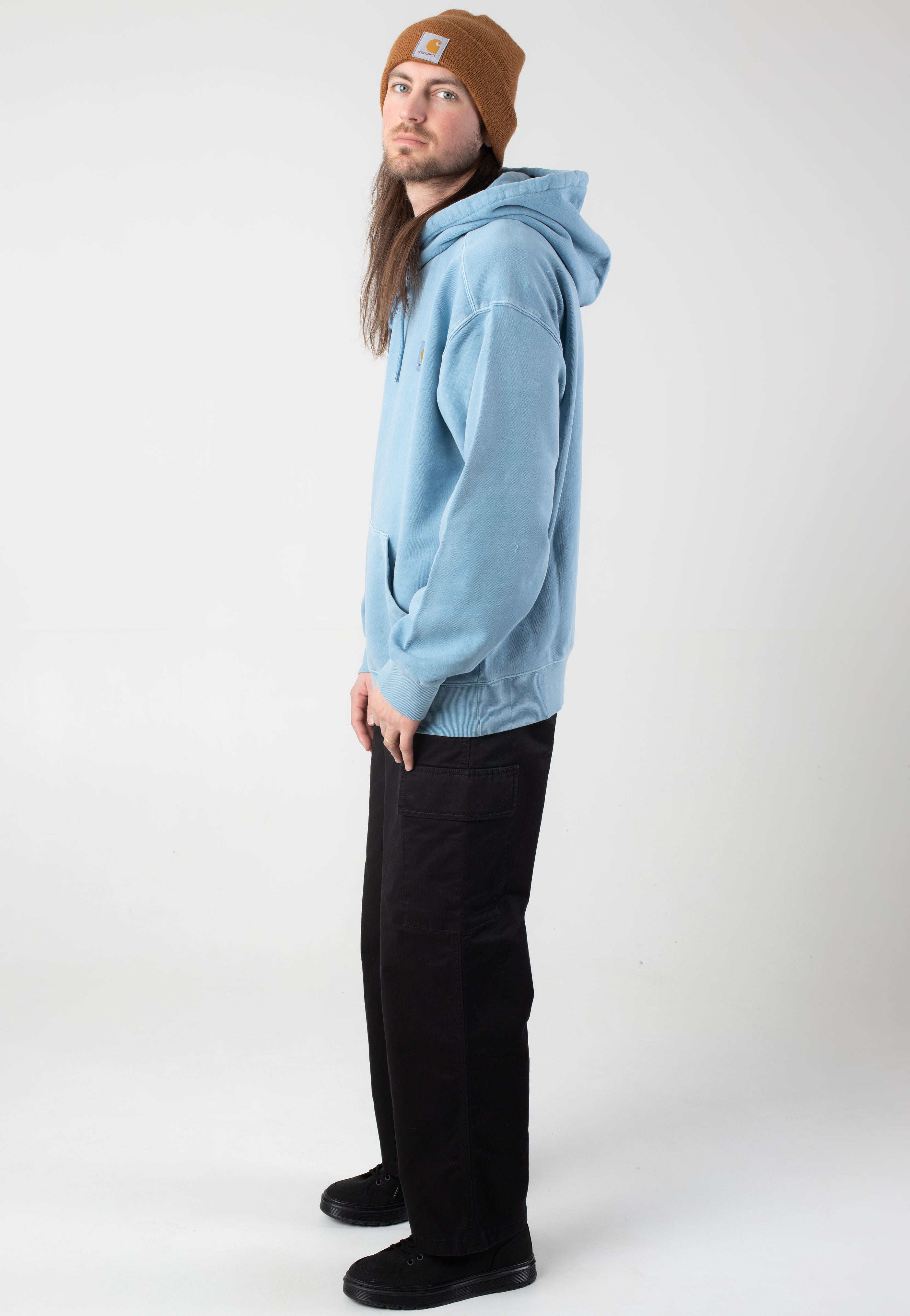 Carhartt WIP - Hooded Nelson Garment Dyed Clay Blue - Hoodie | Men-Image