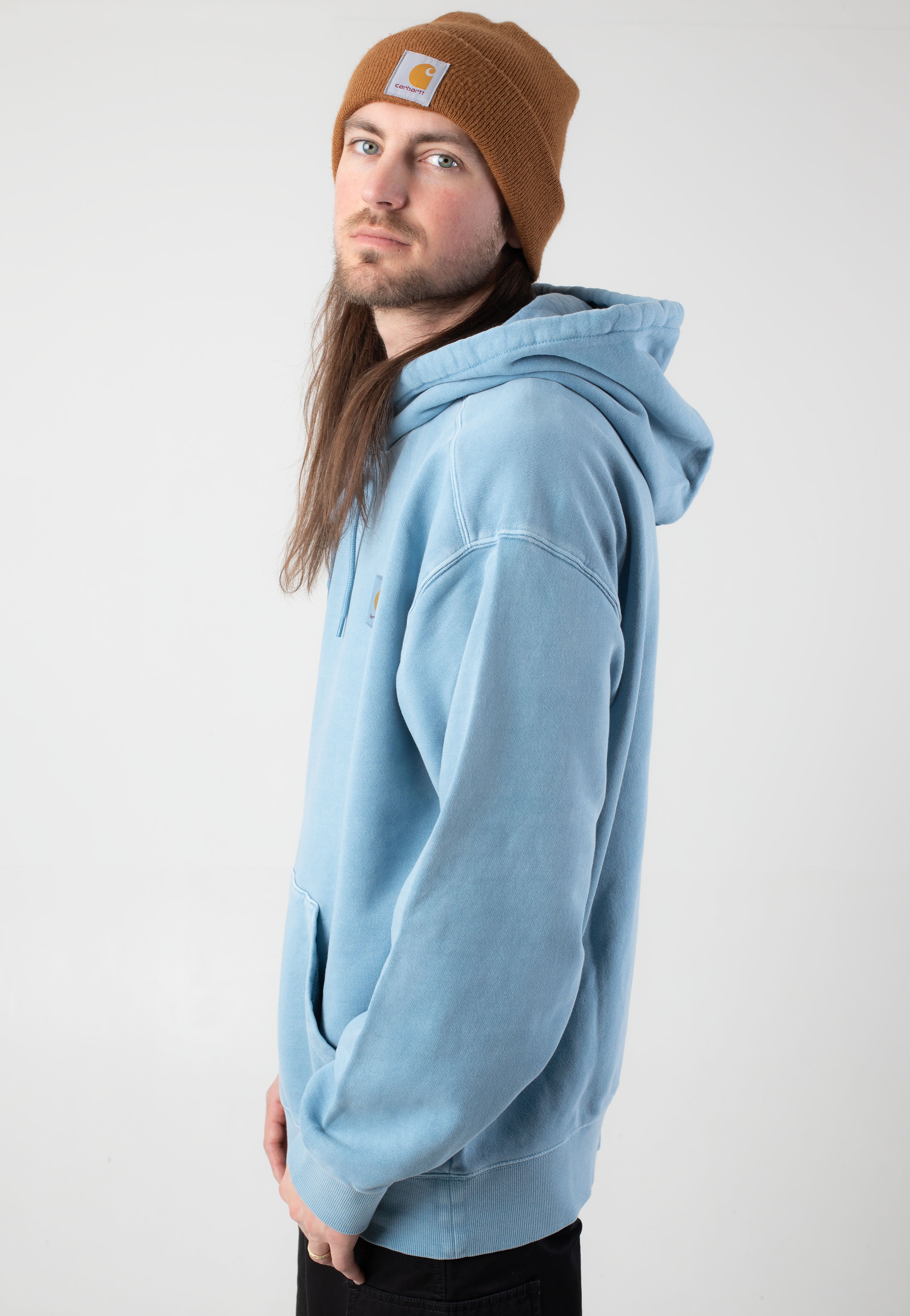 Carhartt WIP - Hooded Nelson Garment Dyed Clay Blue - Hoodie | Men-Image