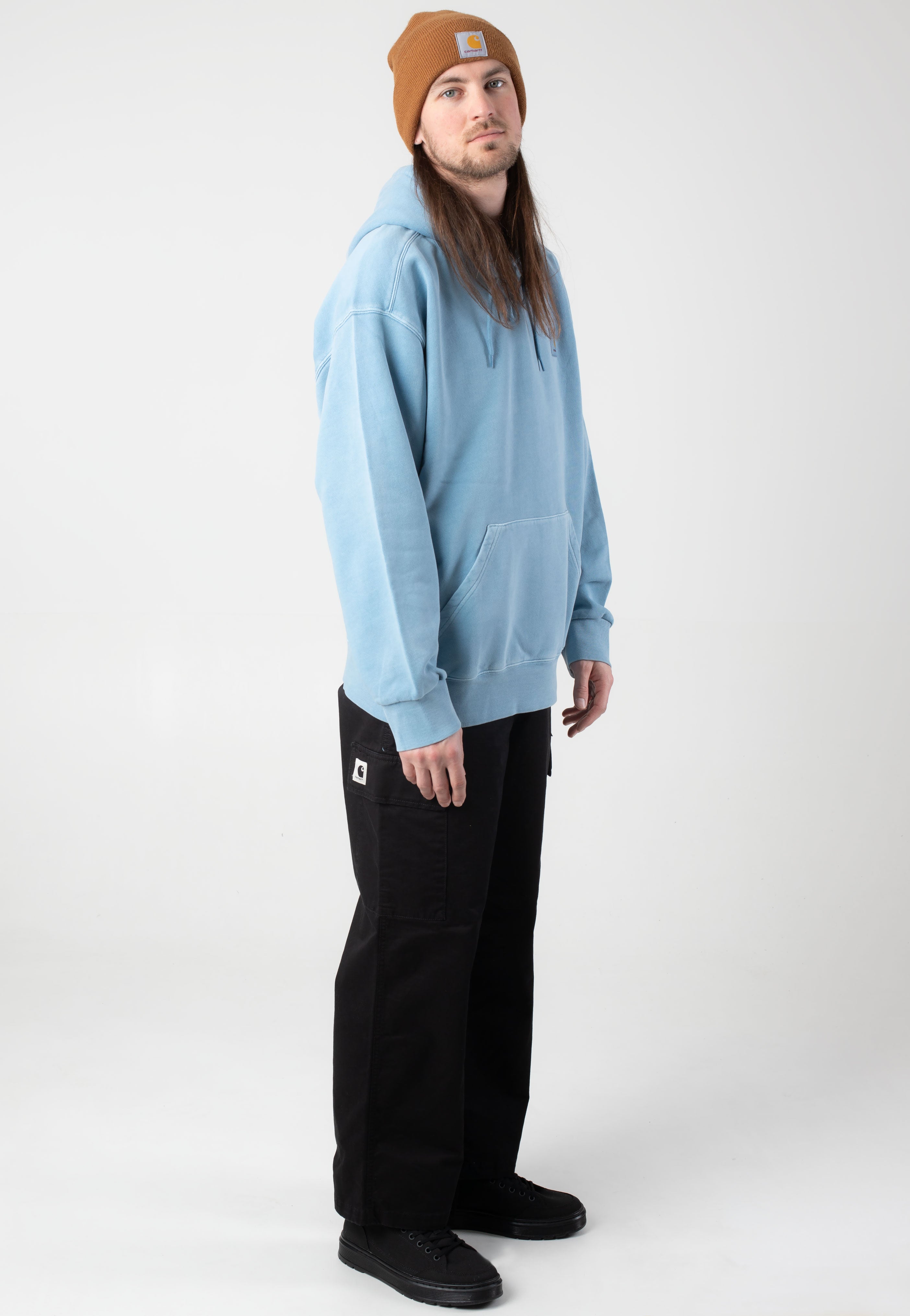 Carhartt WIP - Hooded Nelson Garment Dyed Clay Blue - Hoodie | Men-Image