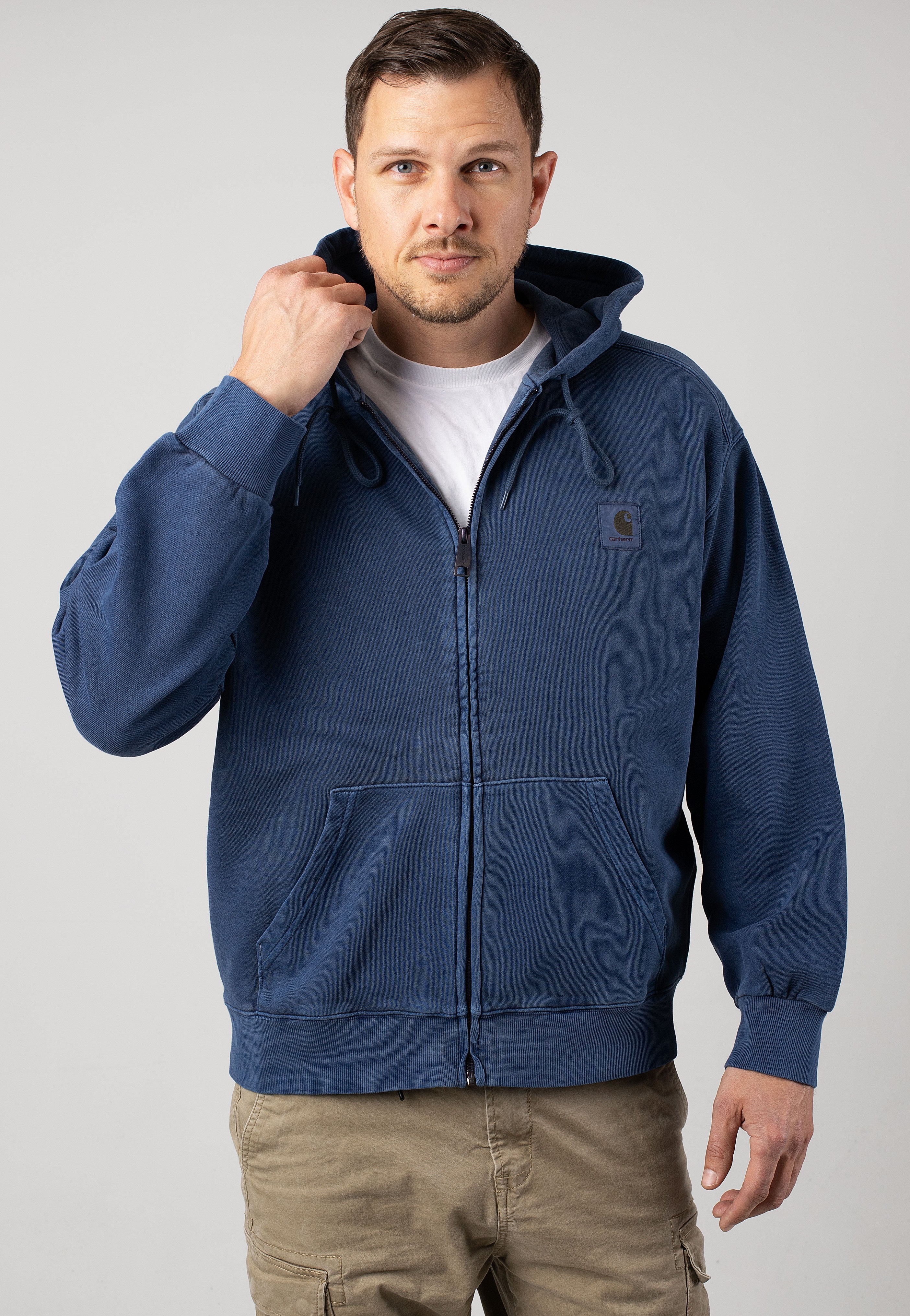 Carhartt WIP - Hooded Nelson Garment Dyed Elder - Zipper | Men-Image