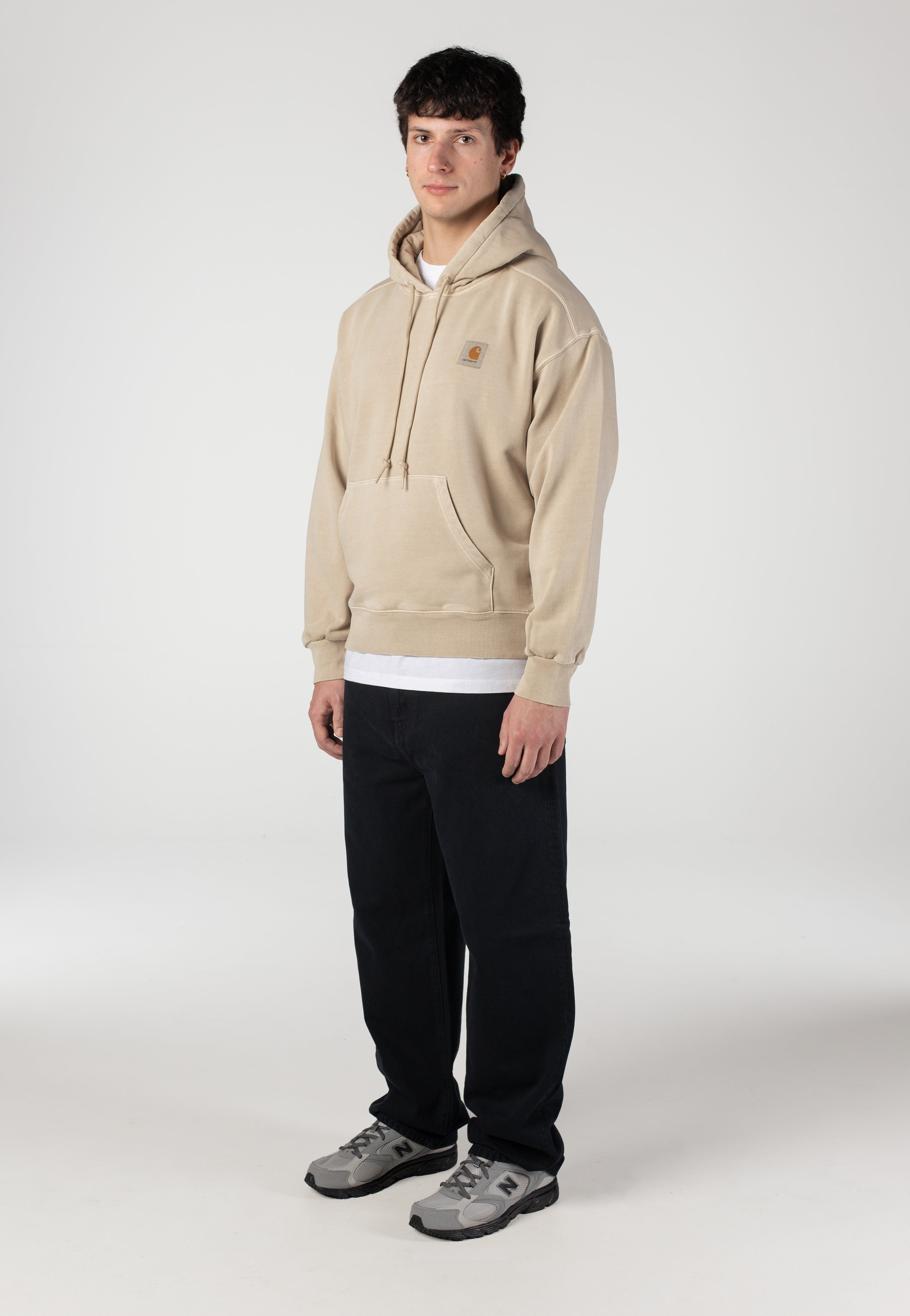Carhartt WIP - Hooded Nelson Garment Dyed Fleur De Sel - Hoodie | Men-Image