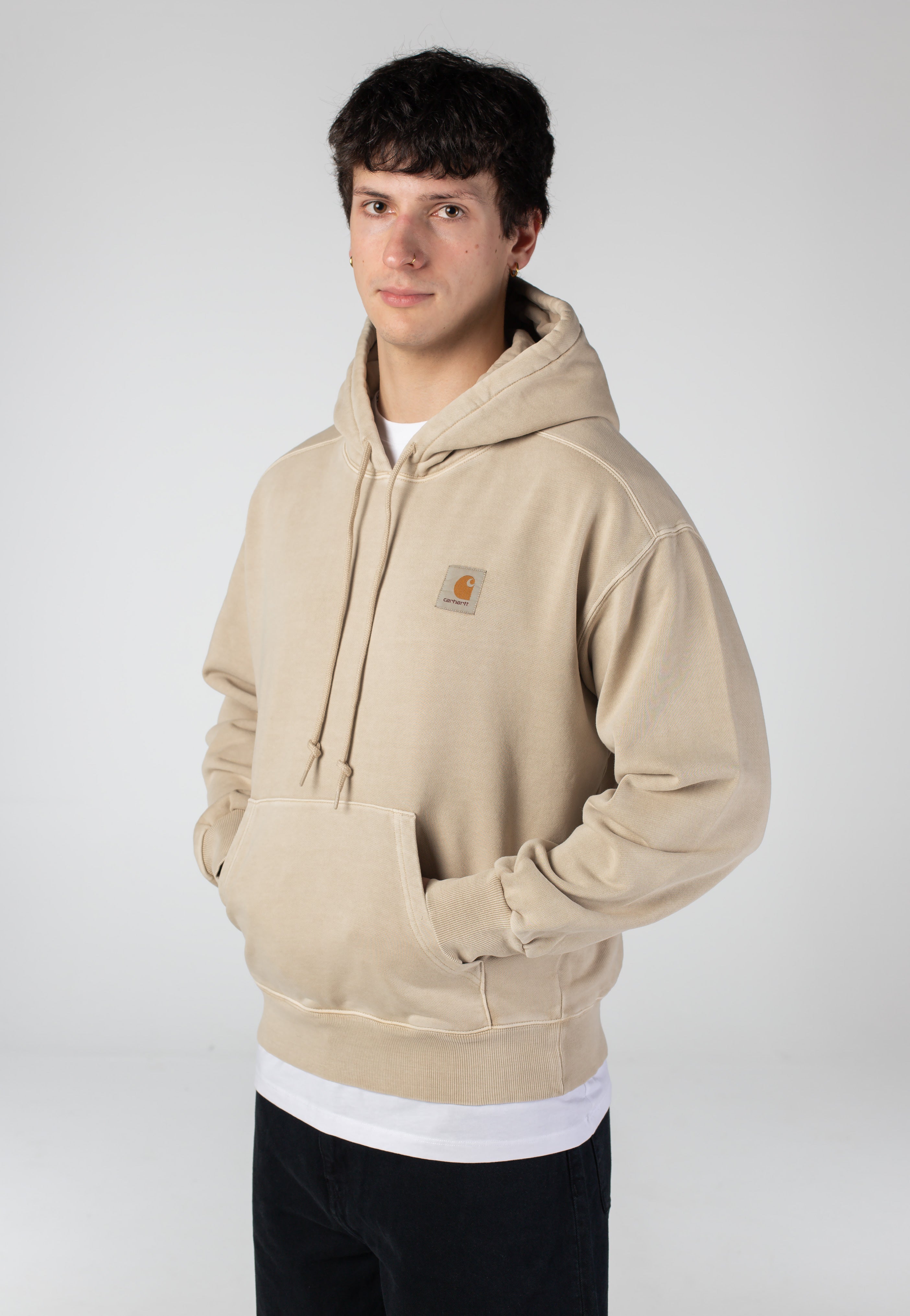Carhartt WIP - Hooded Nelson Garment Dyed Fleur De Sel - Hoodie | Men-Image
