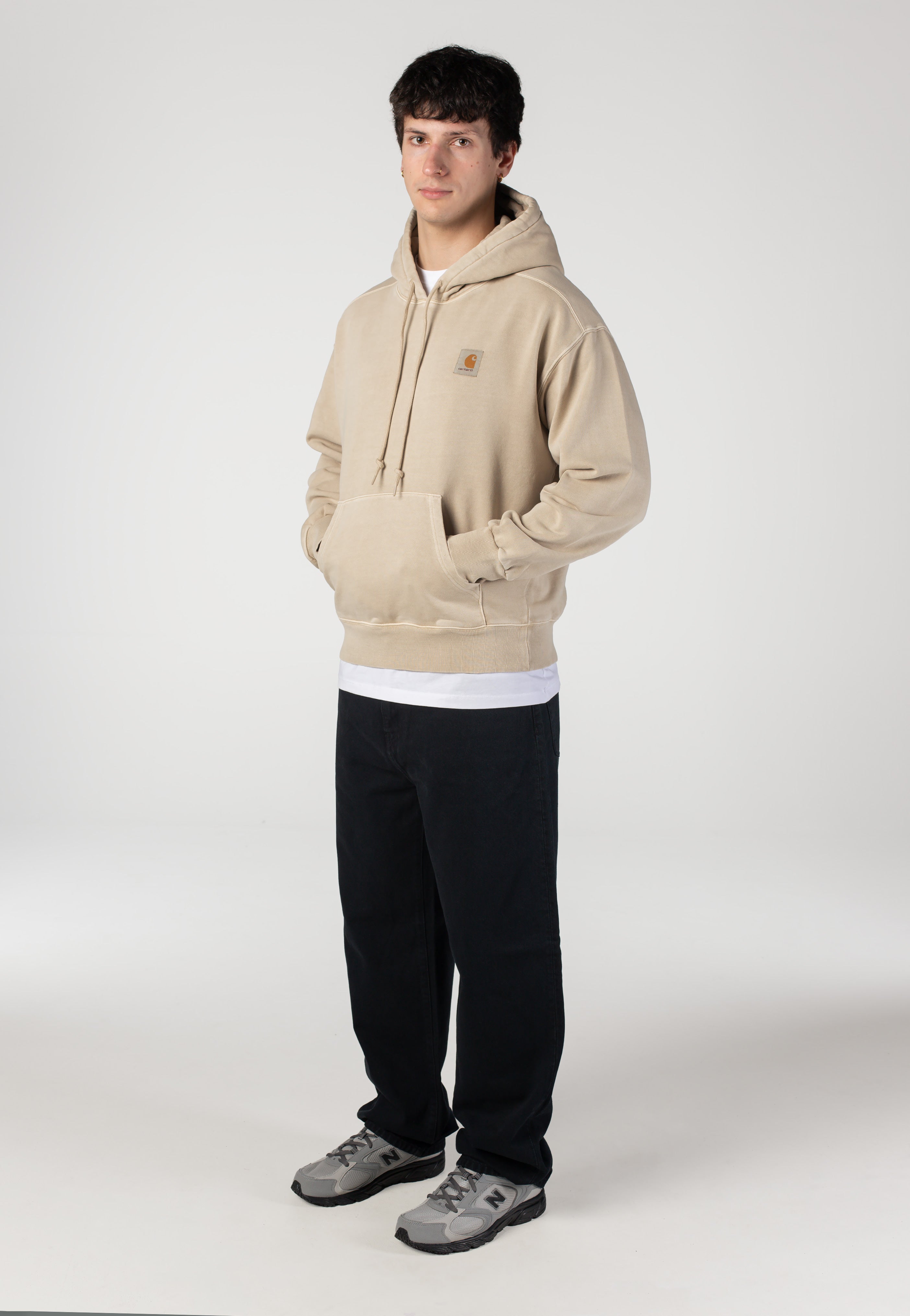 Carhartt WIP - Hooded Nelson Garment Dyed Fleur De Sel - Hoodie | Men-Image