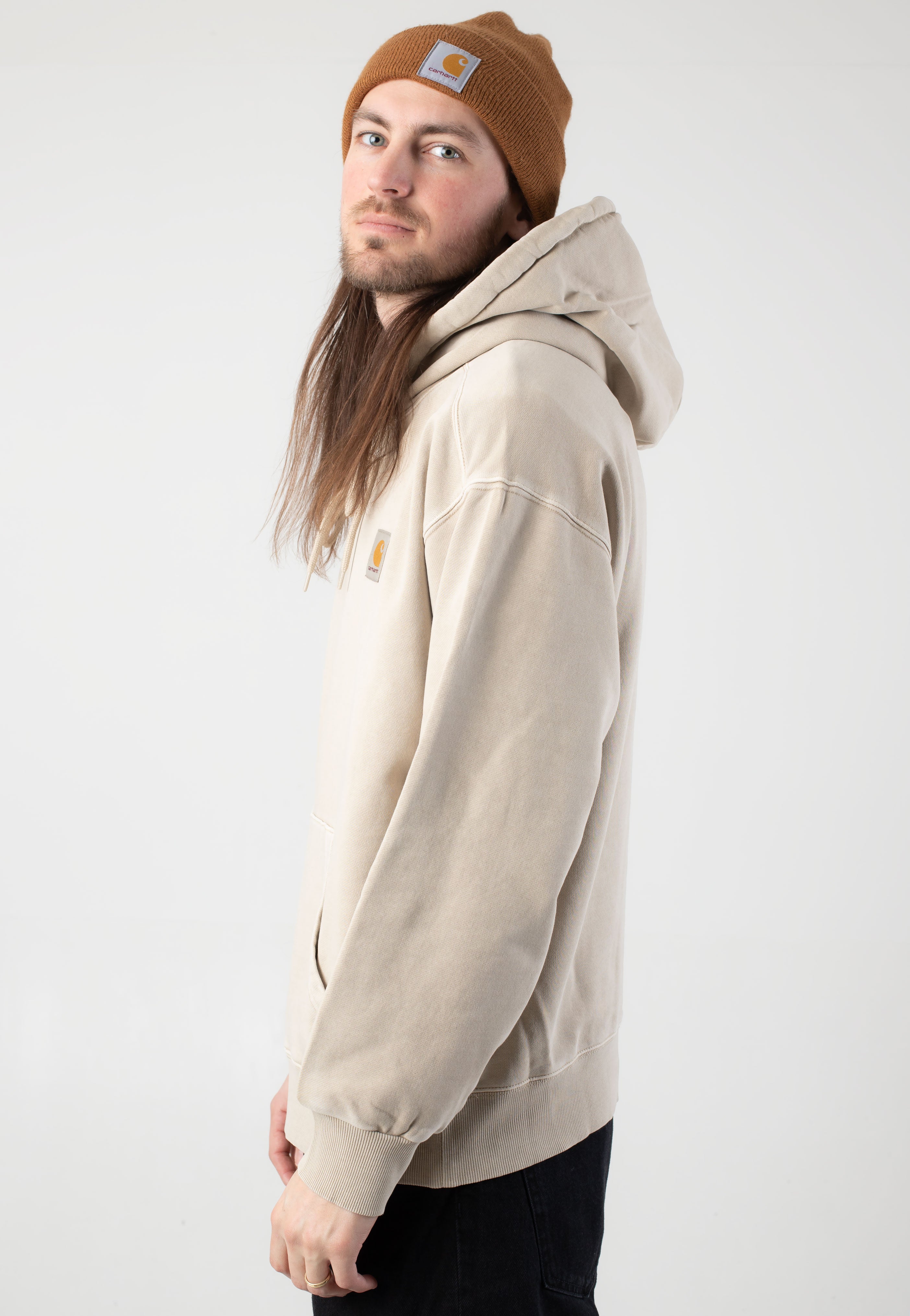 Carhartt WIP - Hooded Nelson Garment Dyed Fleur De Sel - Hoodie | Men-Image