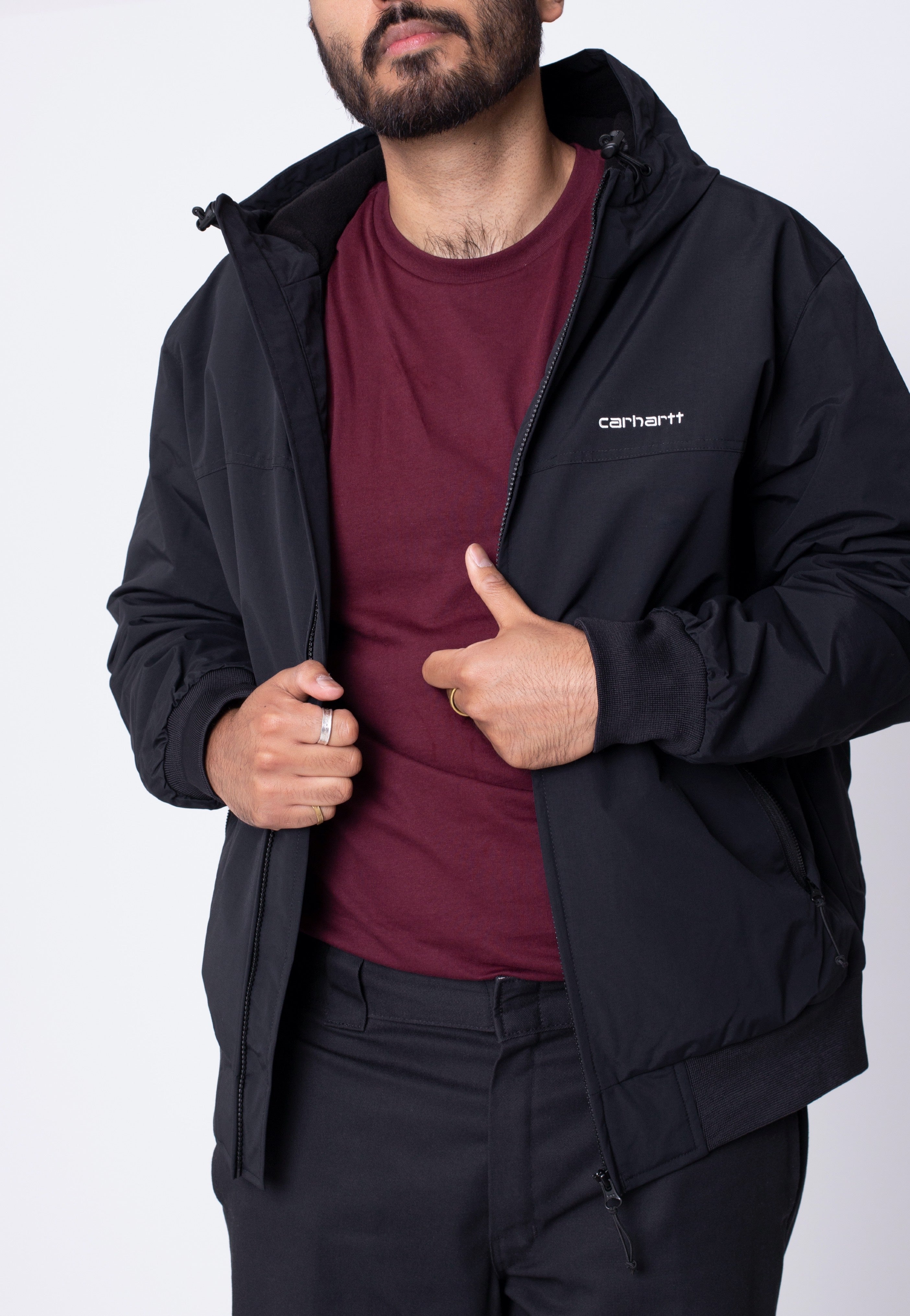Carhartt WIP - Hooded Sail Black/White - Jacket | Men-Image