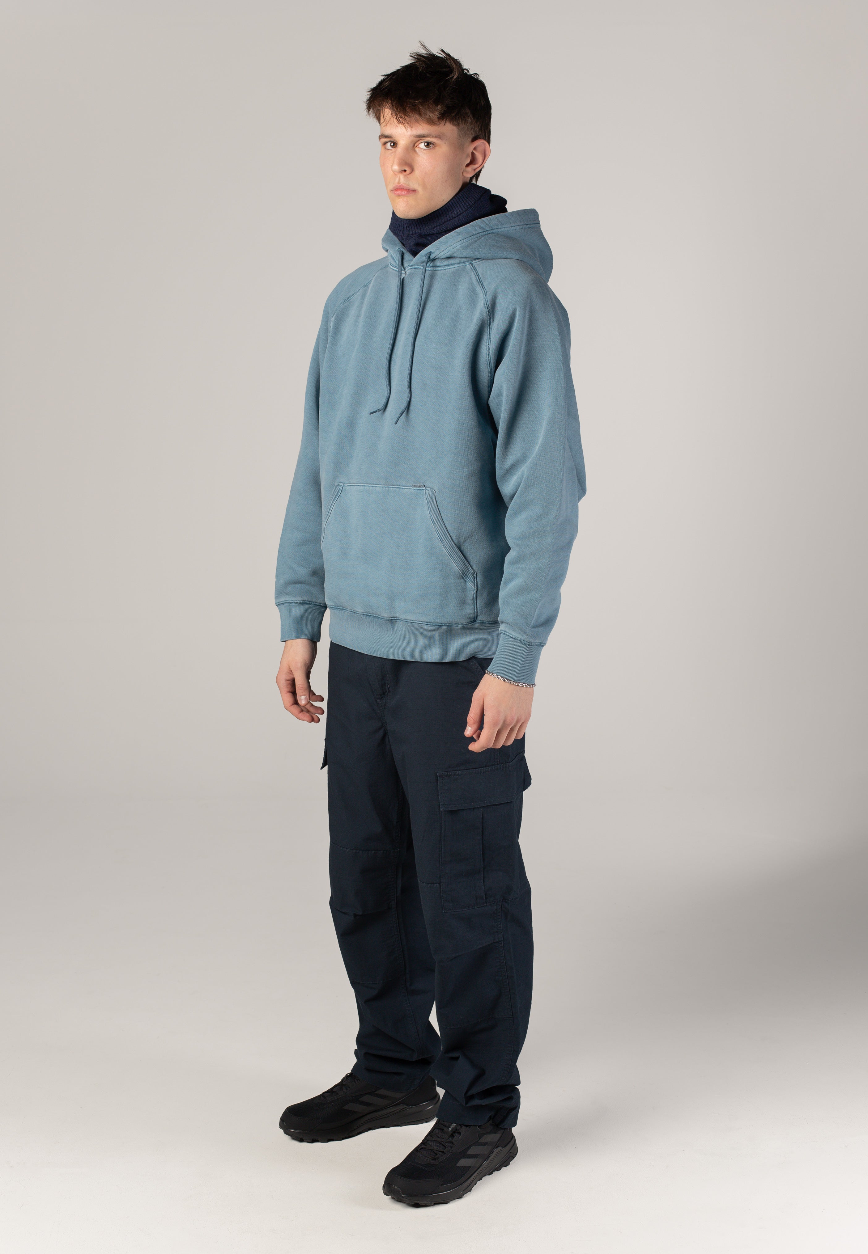 Carhartt WIP - Hooded Taos Garment Dyed Vancouver Blue - Hoodie | Men-Image
