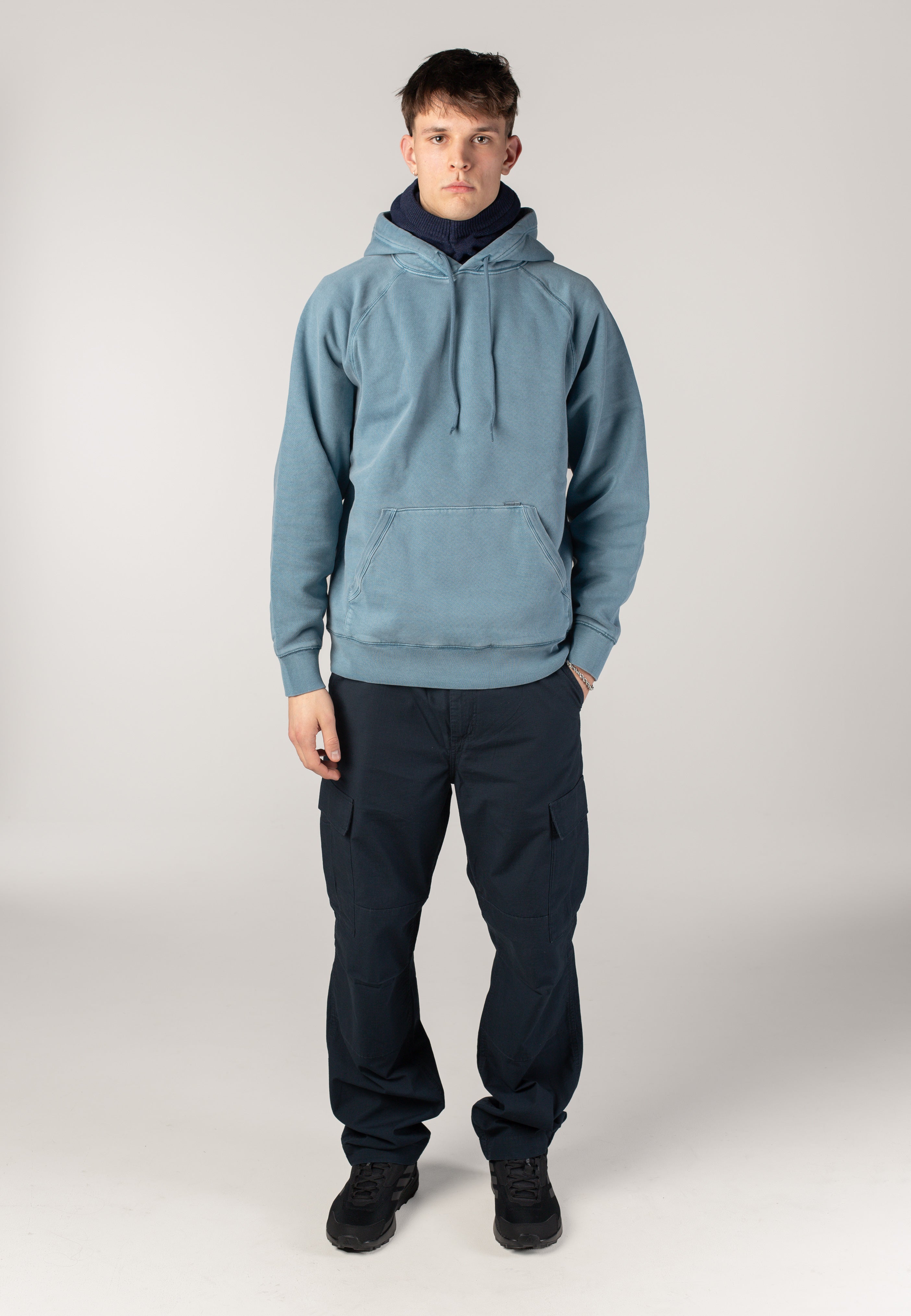 Carhartt WIP - Hooded Taos Garment Dyed Vancouver Blue - Hoodie | Men-Image