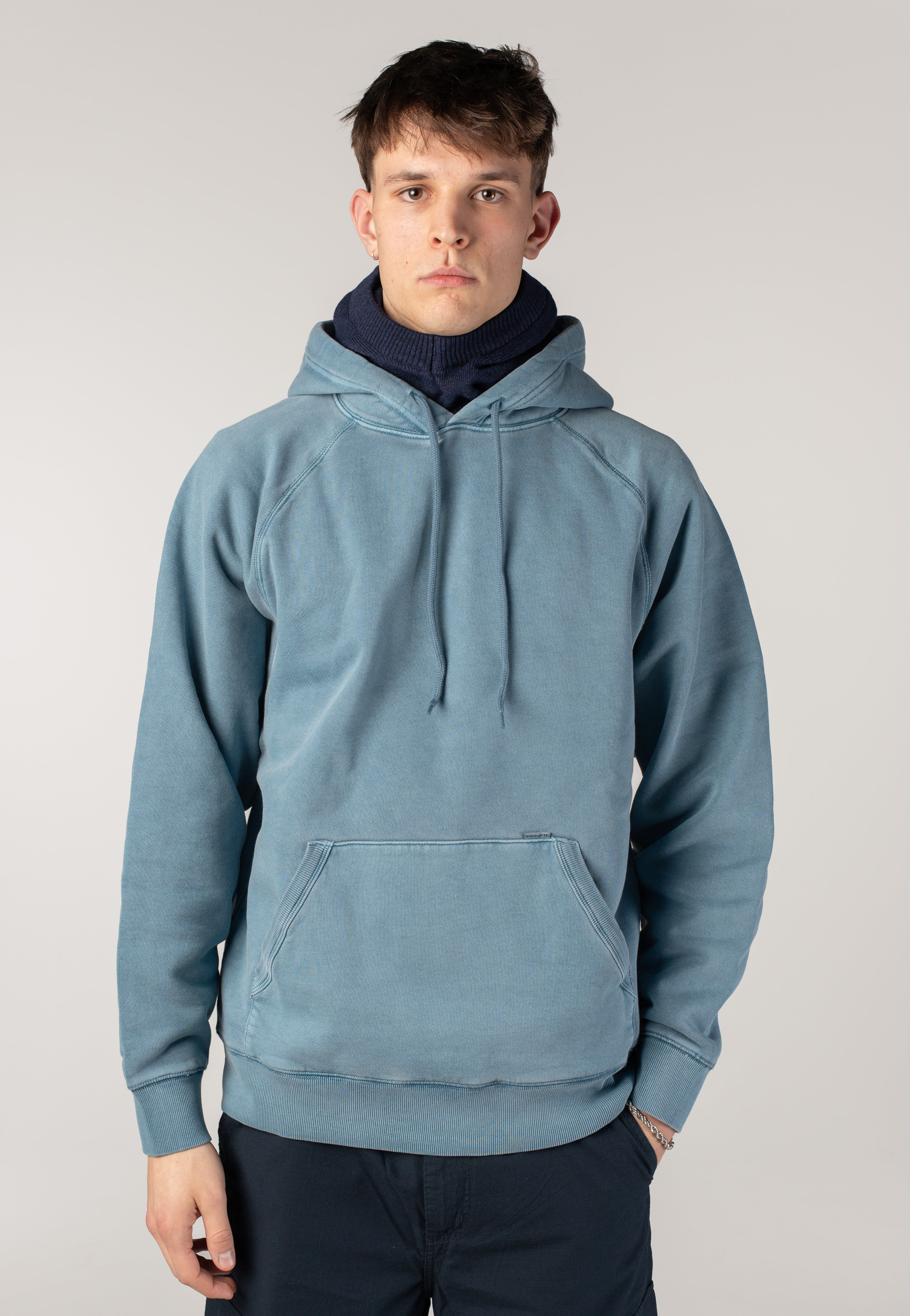 Carhartt WIP - Hooded Taos Garment Dyed Vancouver Blue - Hoodie | Men-Image