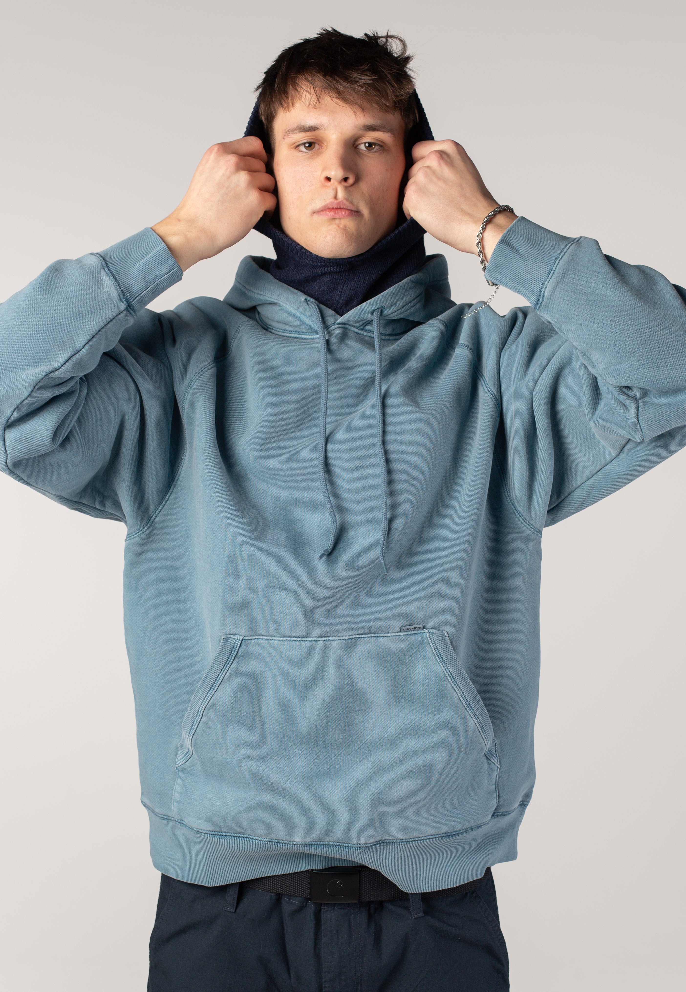 Carhartt WIP - Hooded Taos Garment Dyed Vancouver Blue - Hoodie | Men-Image