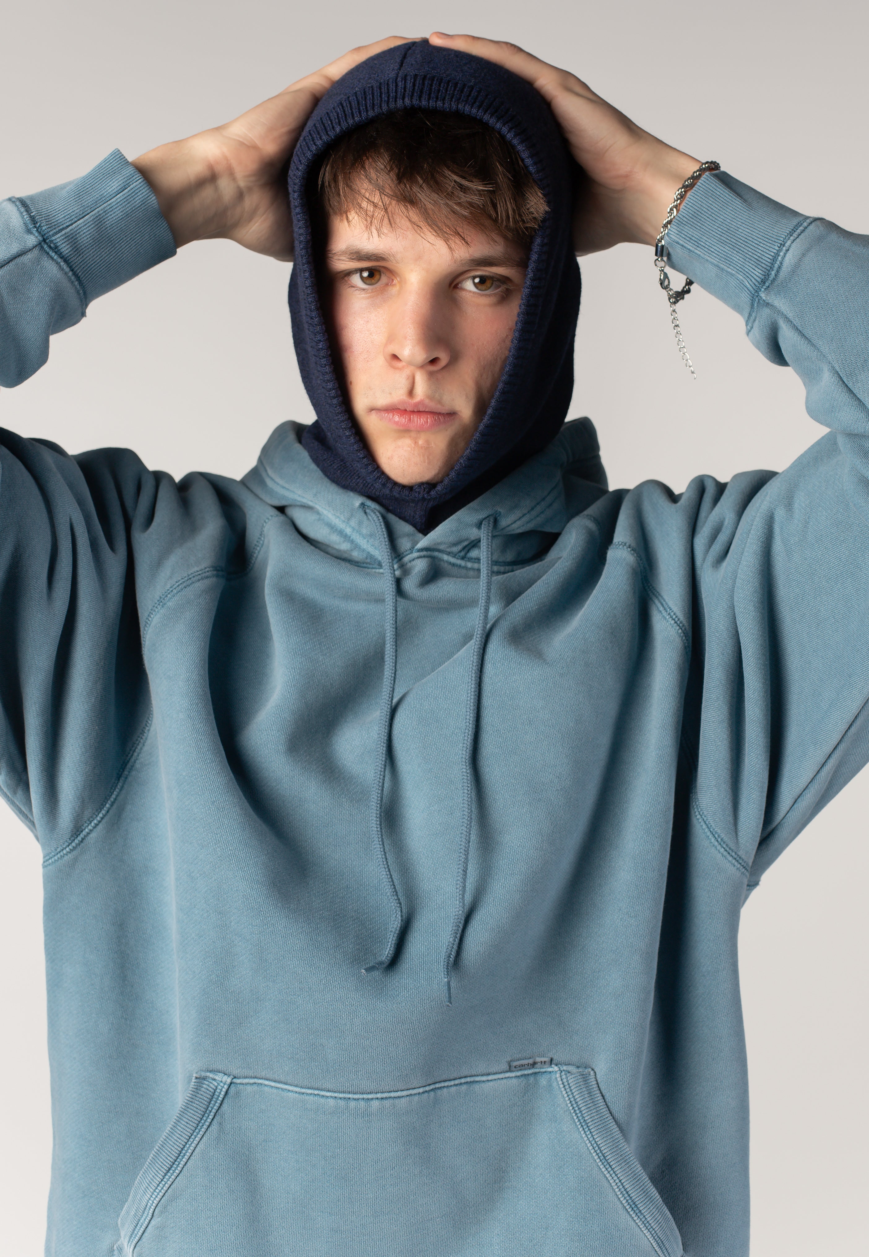 Carhartt WIP - Hooded Taos Garment Dyed Vancouver Blue - Hoodie | Men-Image