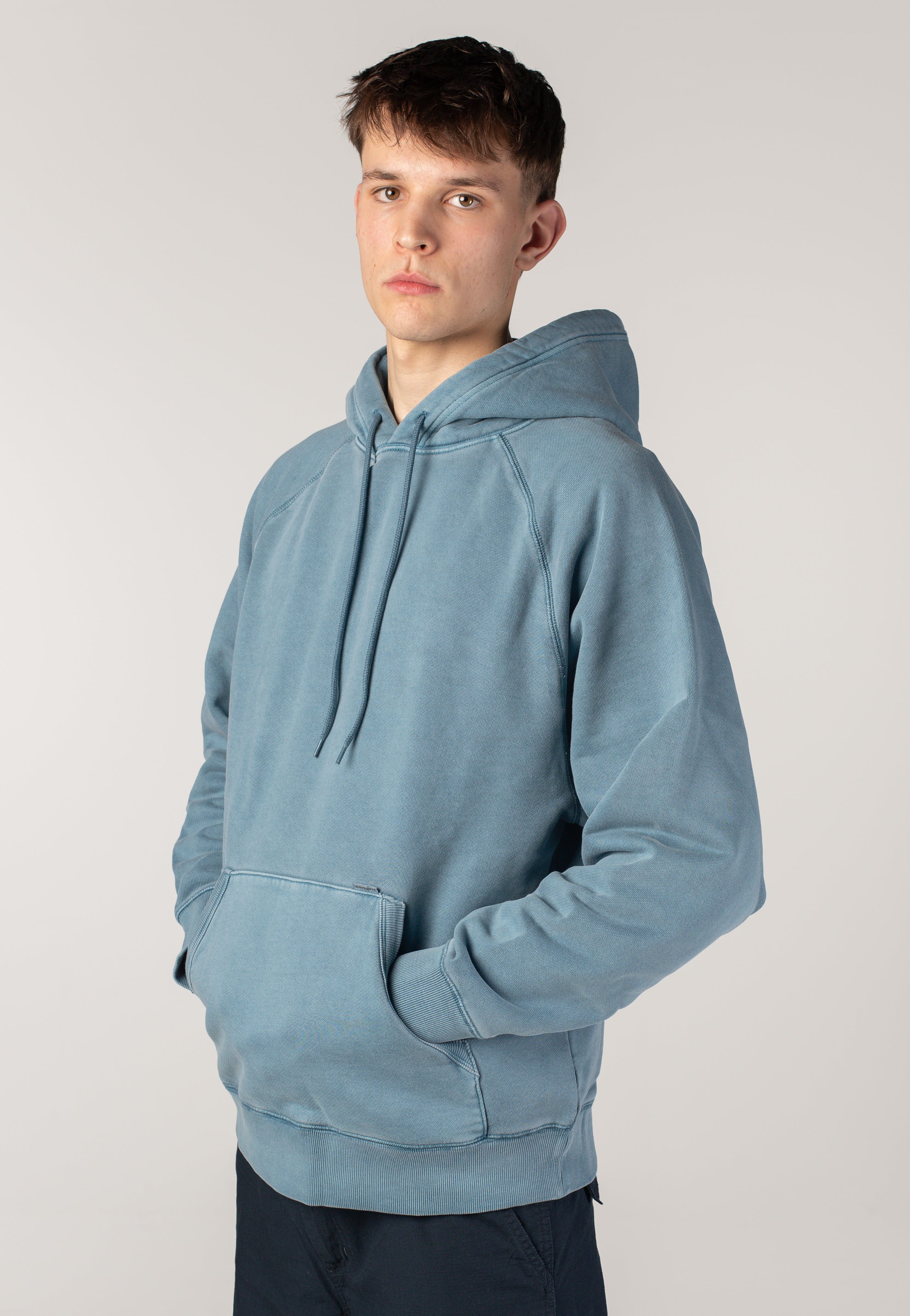 Carhartt WIP - Hooded Taos Garment Dyed Vancouver Blue - Hoodie | Men-Image