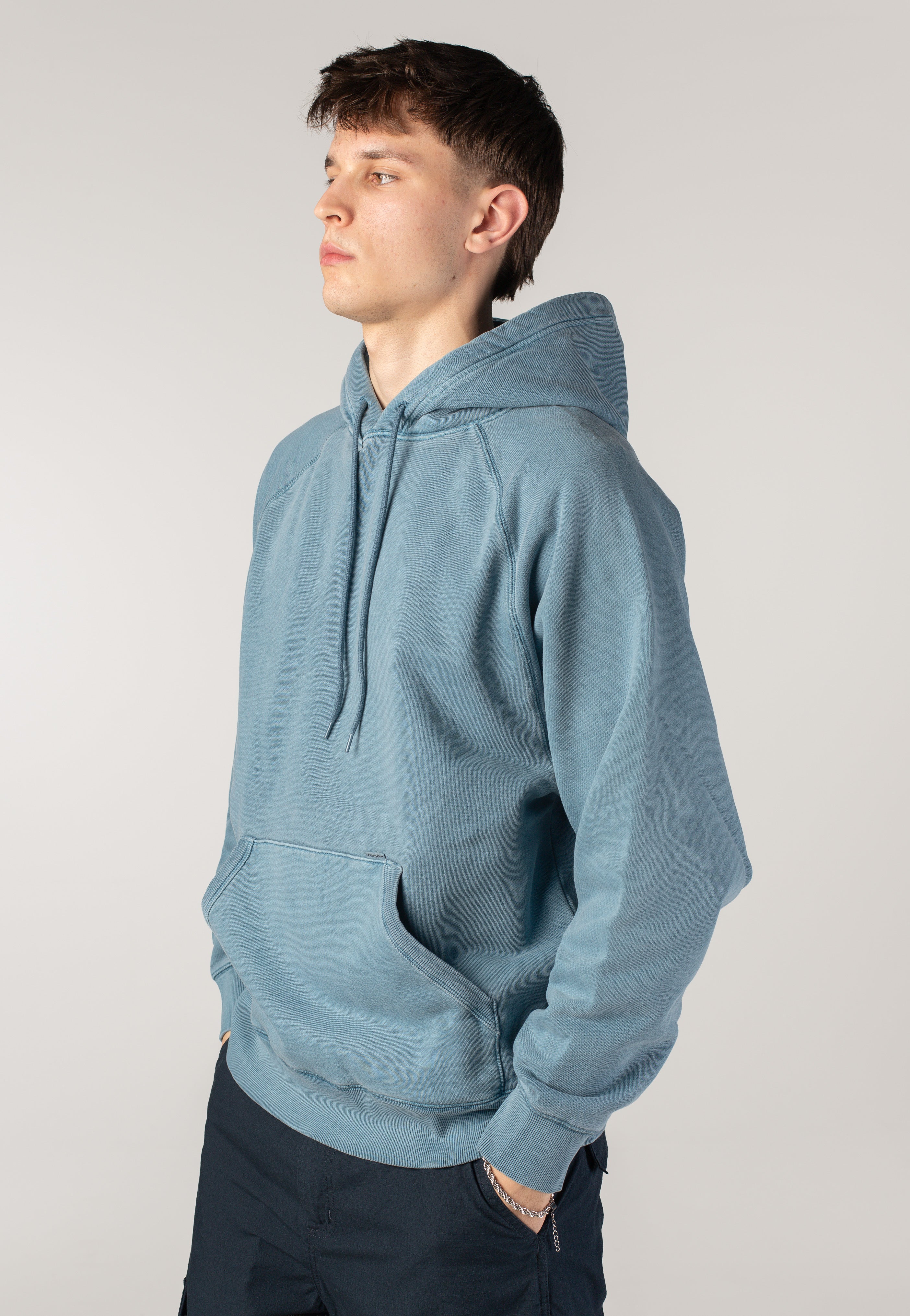 Carhartt WIP - Hooded Taos Garment Dyed Vancouver Blue - Hoodie | Men-Image
