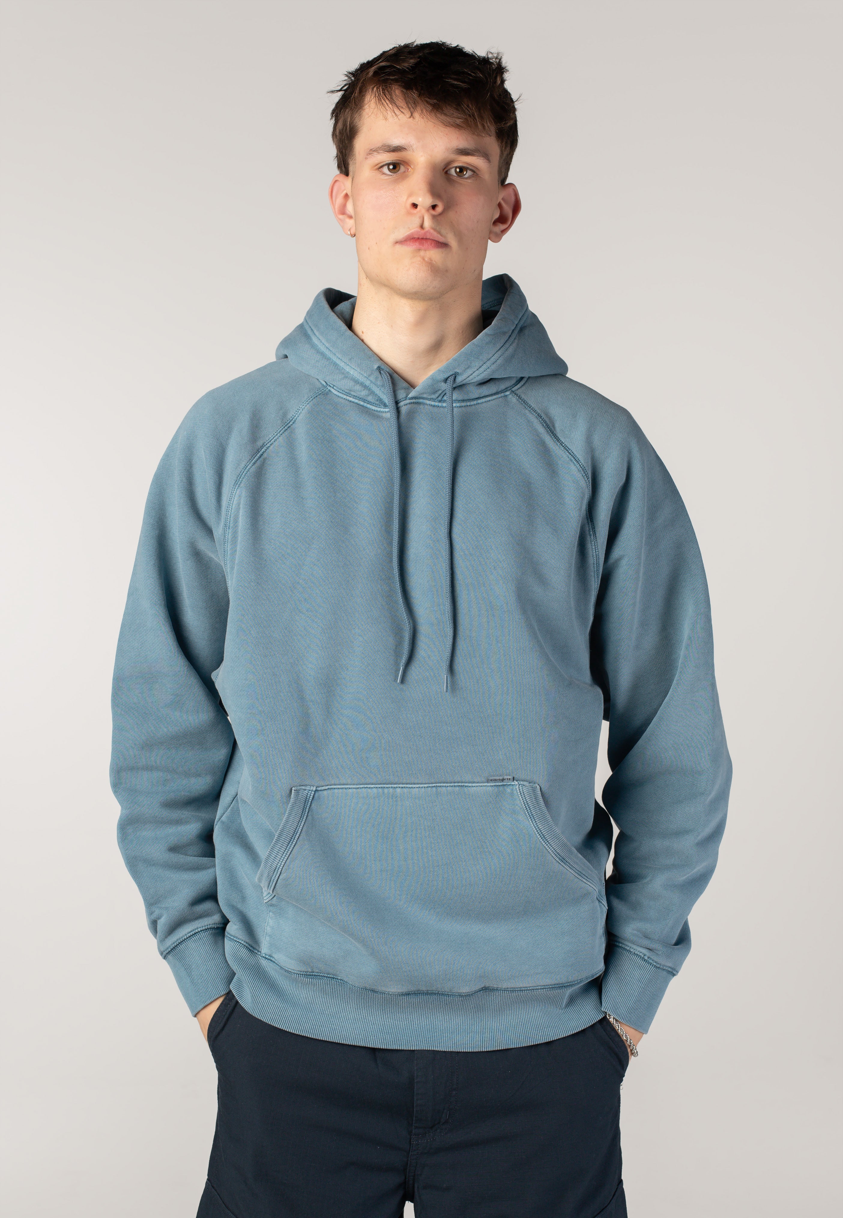 Carhartt WIP - Hooded Taos Garment Dyed Vancouver Blue - Hoodie | Men-Image