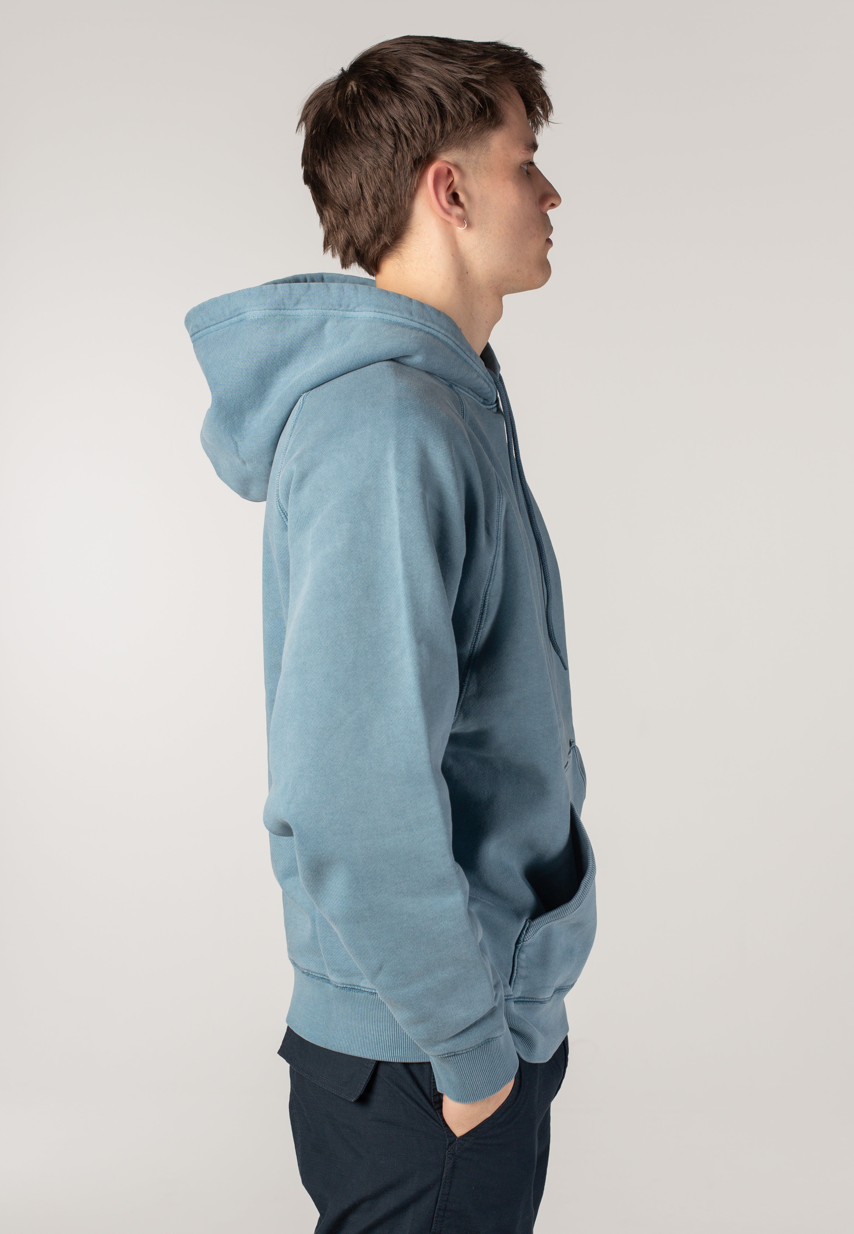 Carhartt WIP - Hooded Taos Garment Dyed Vancouver Blue - Hoodie | Men-Image