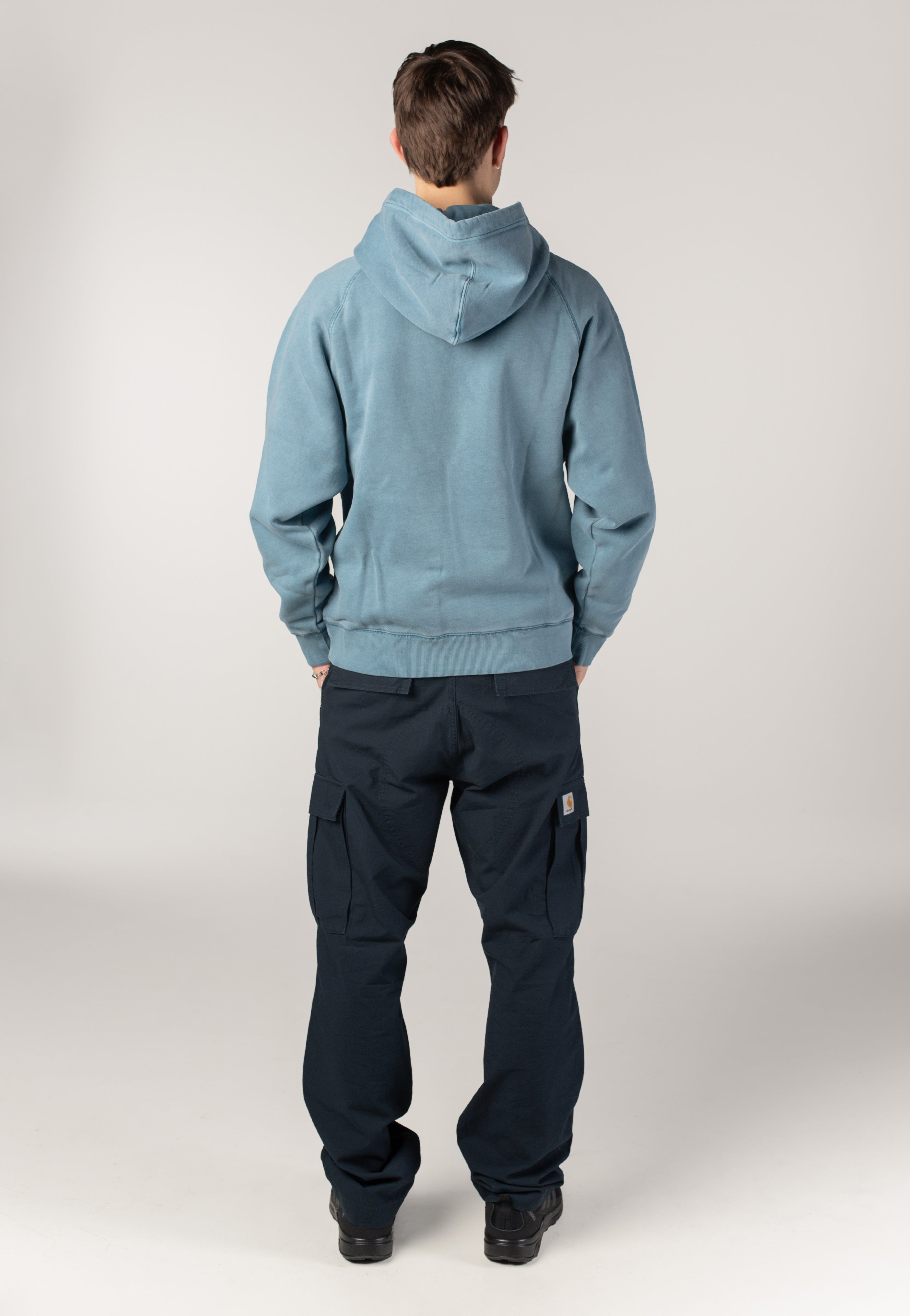 Carhartt WIP - Hooded Taos Garment Dyed Vancouver Blue - Hoodie | Men-Image