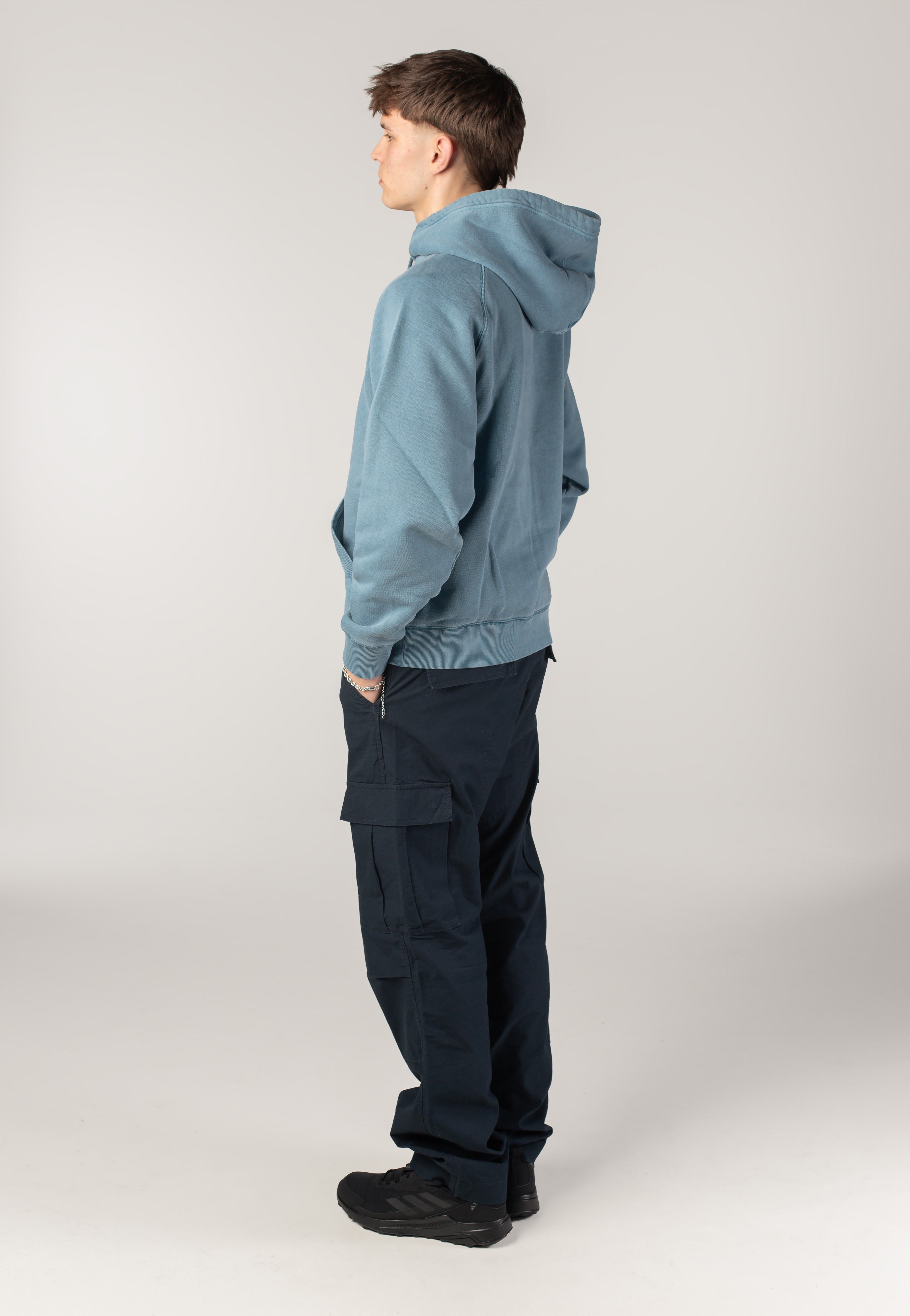 Carhartt WIP - Hooded Taos Garment Dyed Vancouver Blue - Hoodie | Men-Image