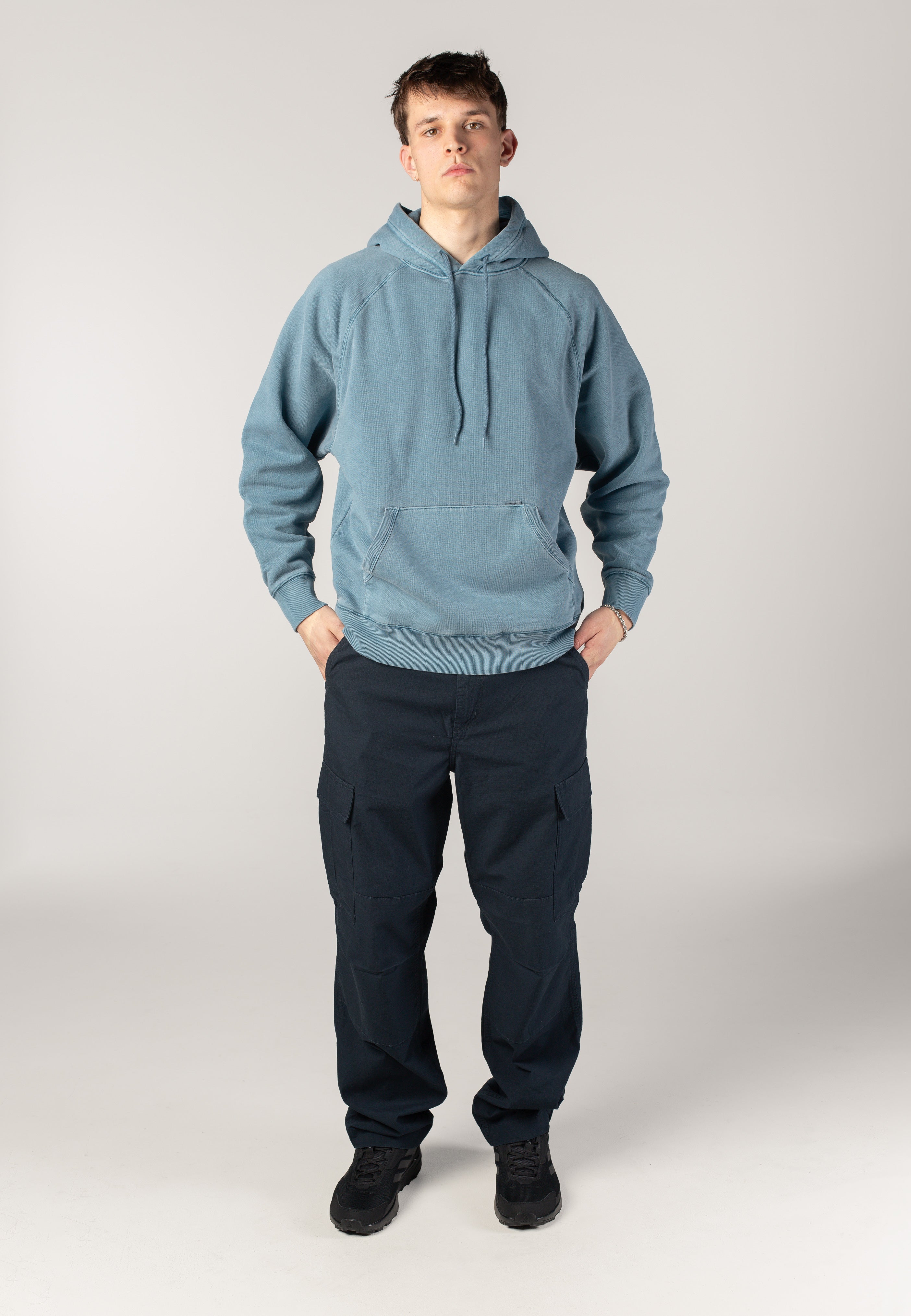 Carhartt WIP - Hooded Taos Garment Dyed Vancouver Blue - Hoodie | Men-Image