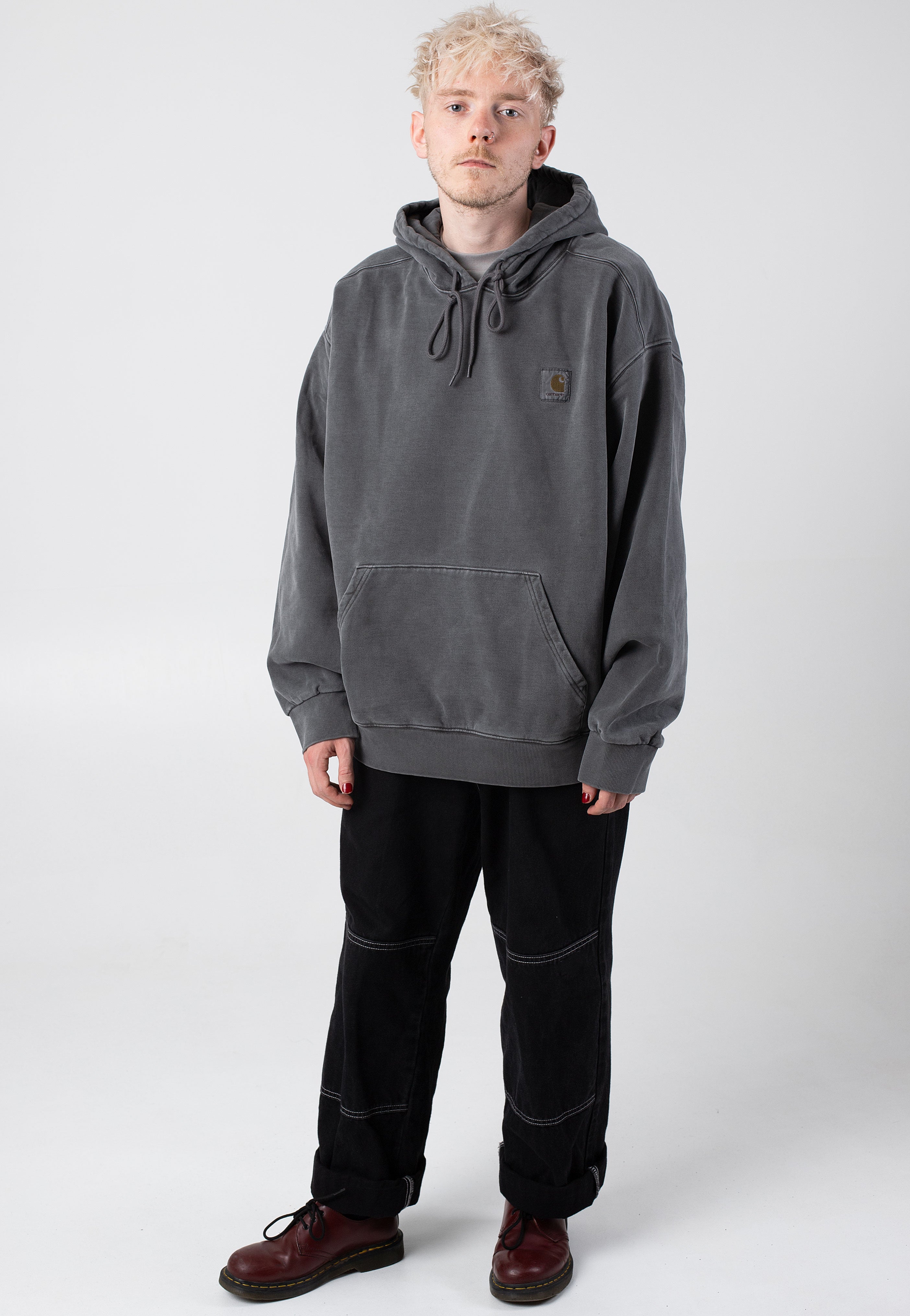 Carhartt WIP - Hooded Vista Garment Dyed Graphite - Hoodie | Men-Image