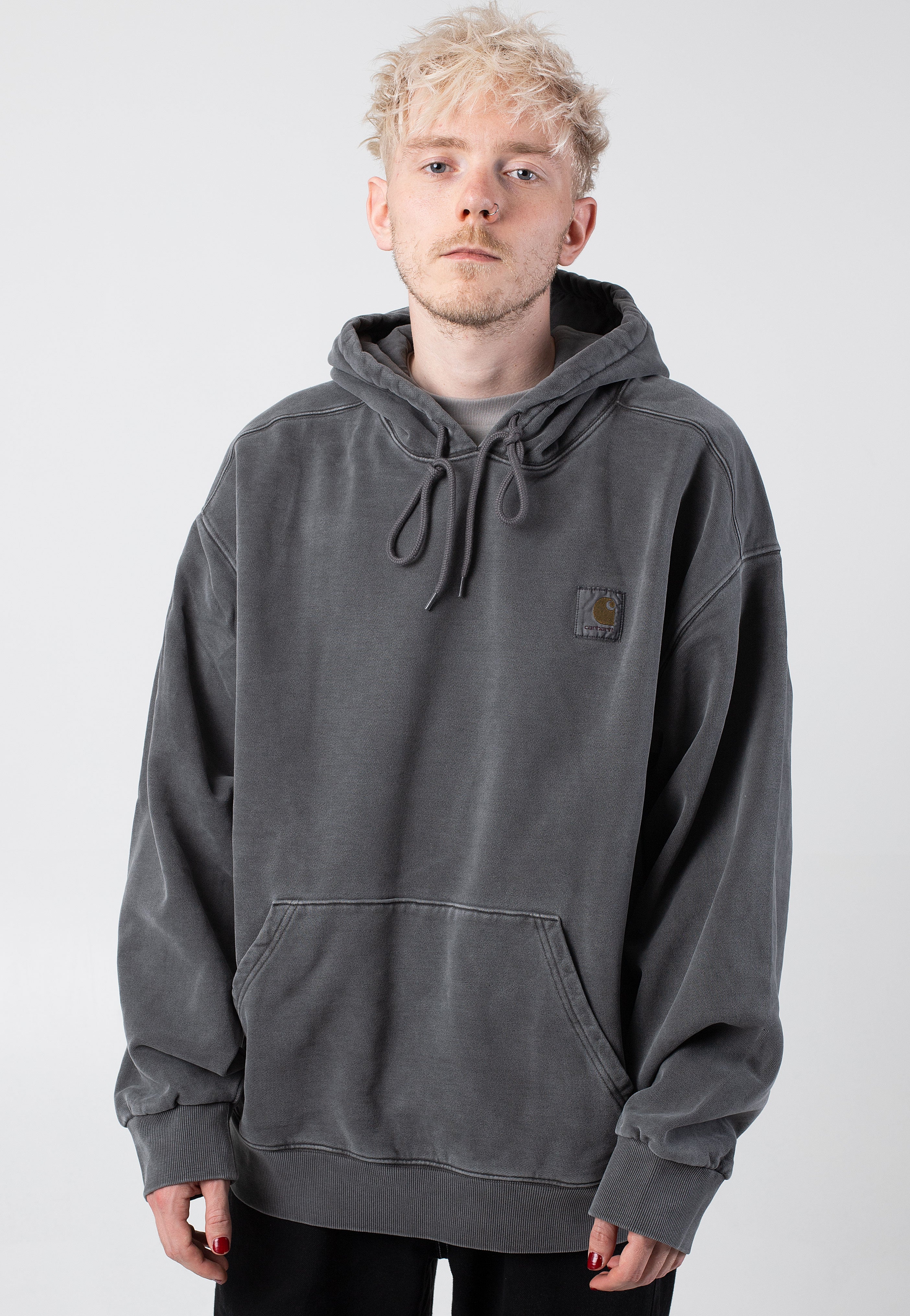 Carhartt WIP - Hooded Vista Garment Dyed Graphite - Hoodie | Men-Image