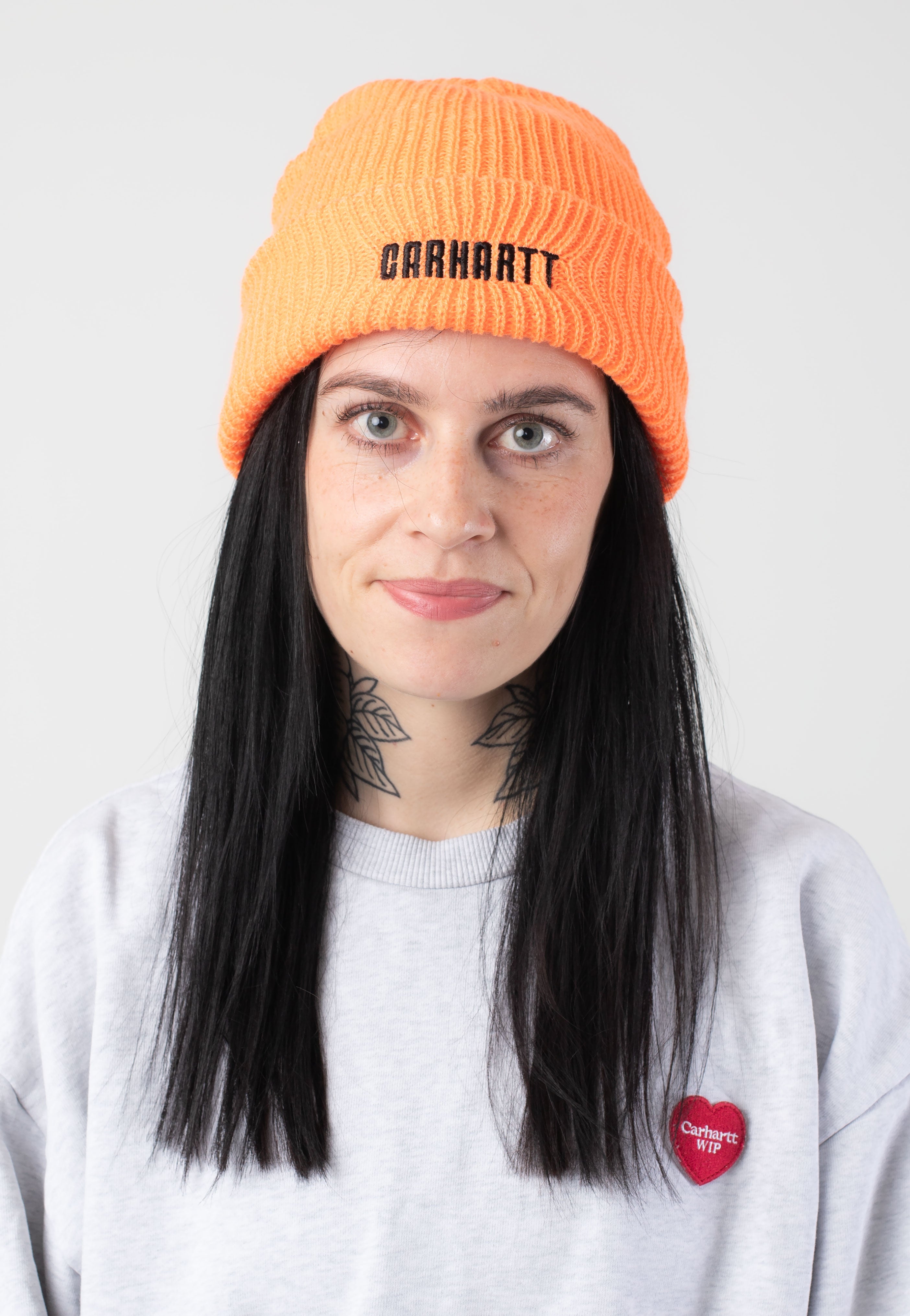 Carhartt WIP - Industry Lumo Orange/Black - Beanie | Neutral-Image