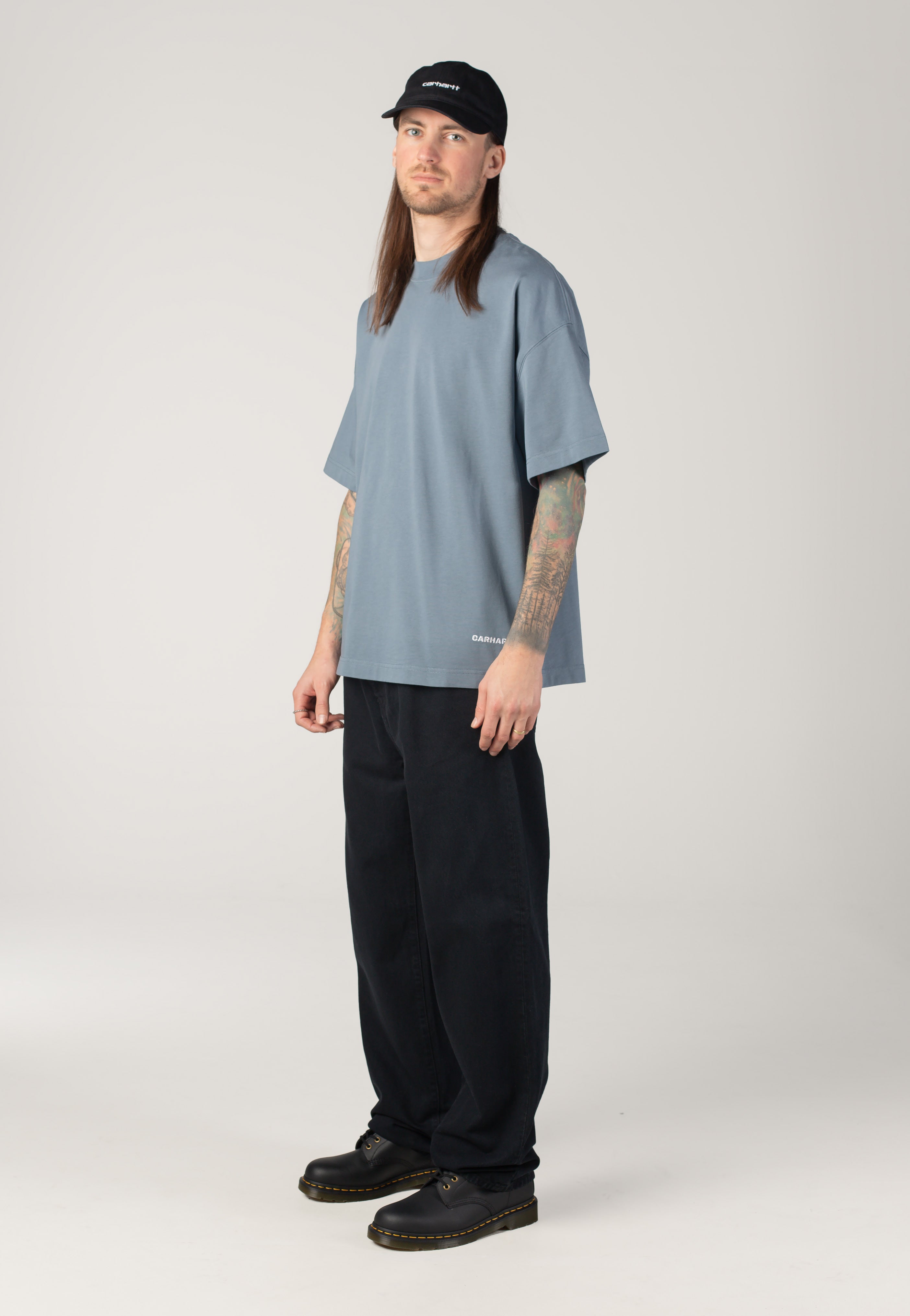 Carhartt WIP - Link Script Velvet Blue/White - T-Shirt | Men-Image