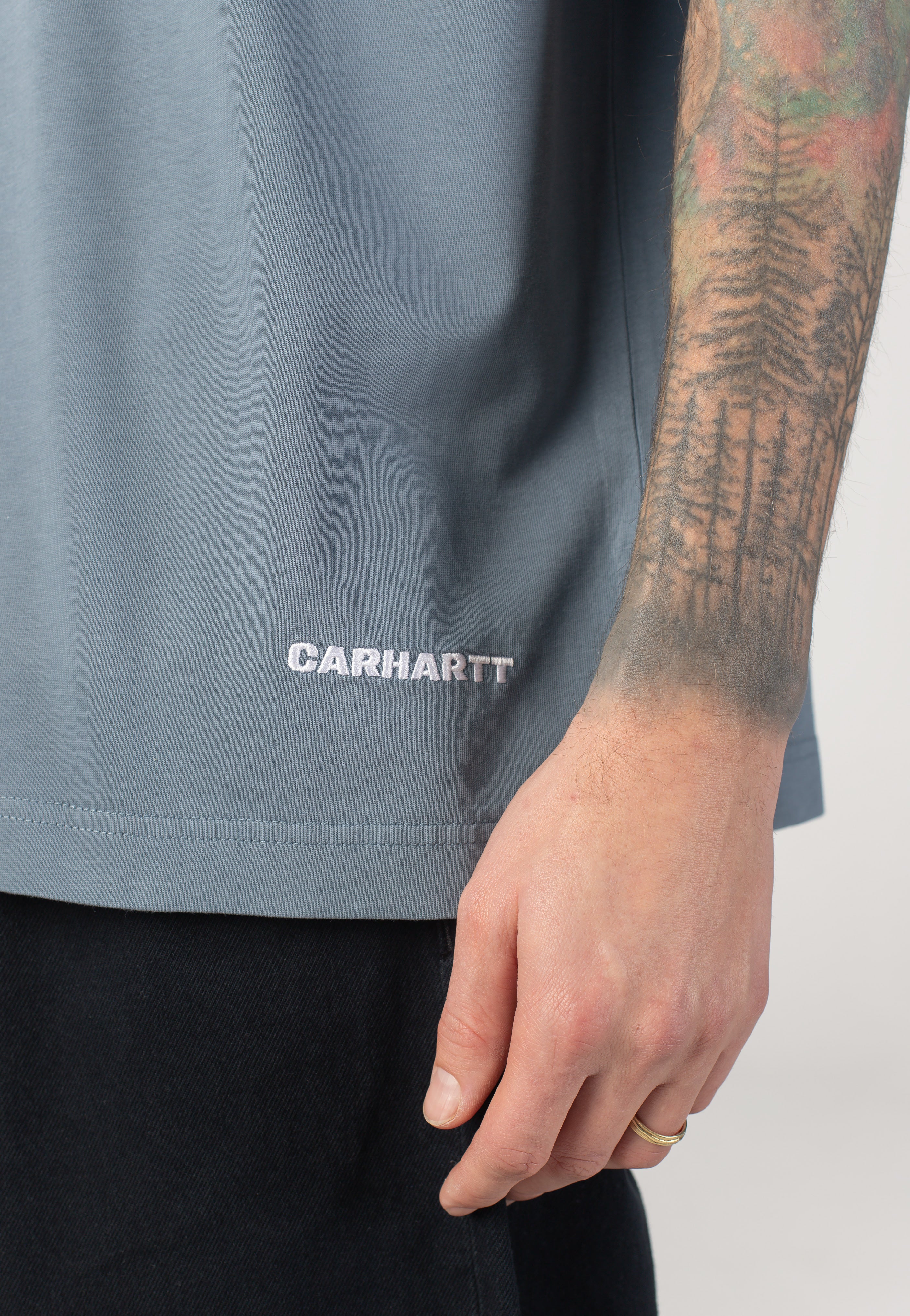 Carhartt WIP - Link Script Velvet Blue/White - T-Shirt | Men-Image